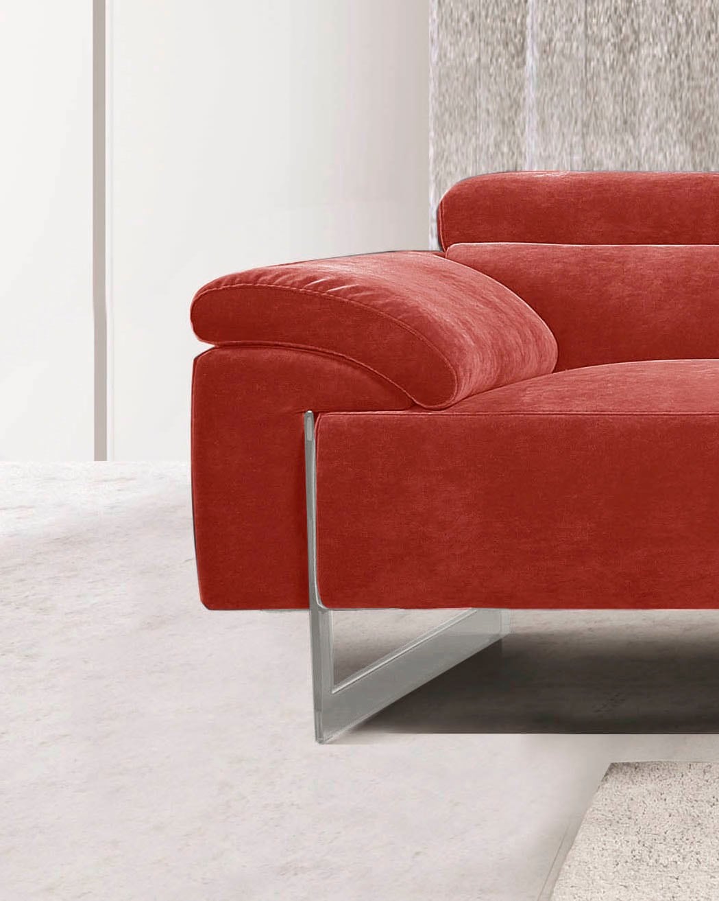 Egoitaliano 2,5-Sitzer »Malika, Designsofa mit hohem Sitzkomfort, edel und bequem« inkl. Kopfteilverstellung und chromfarbenen Metallfüßen