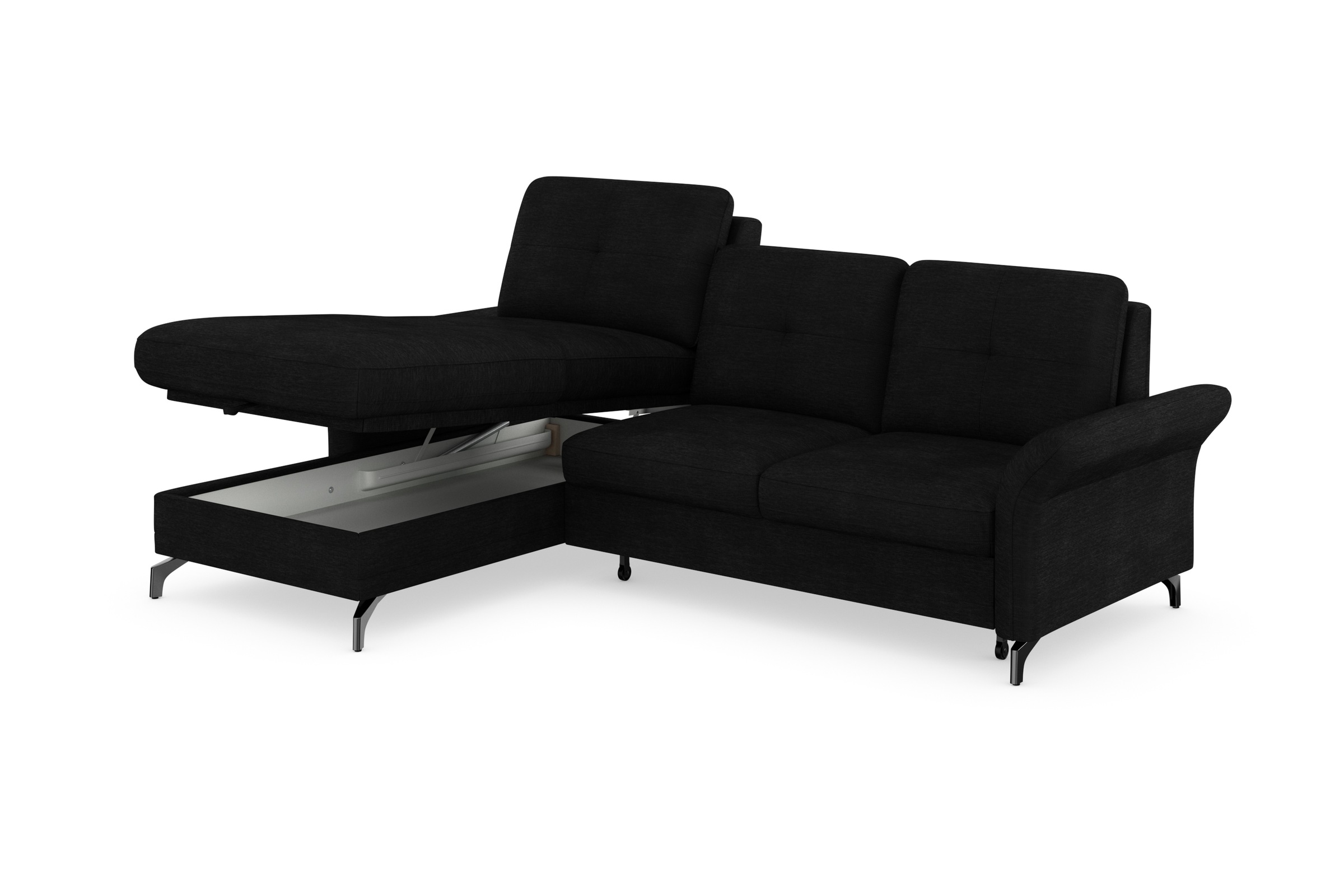 Places of Style Ecksofa »Calando L-Form«, wahlweise mit Bettfunktion, Bettkasten und Armteilfunktion