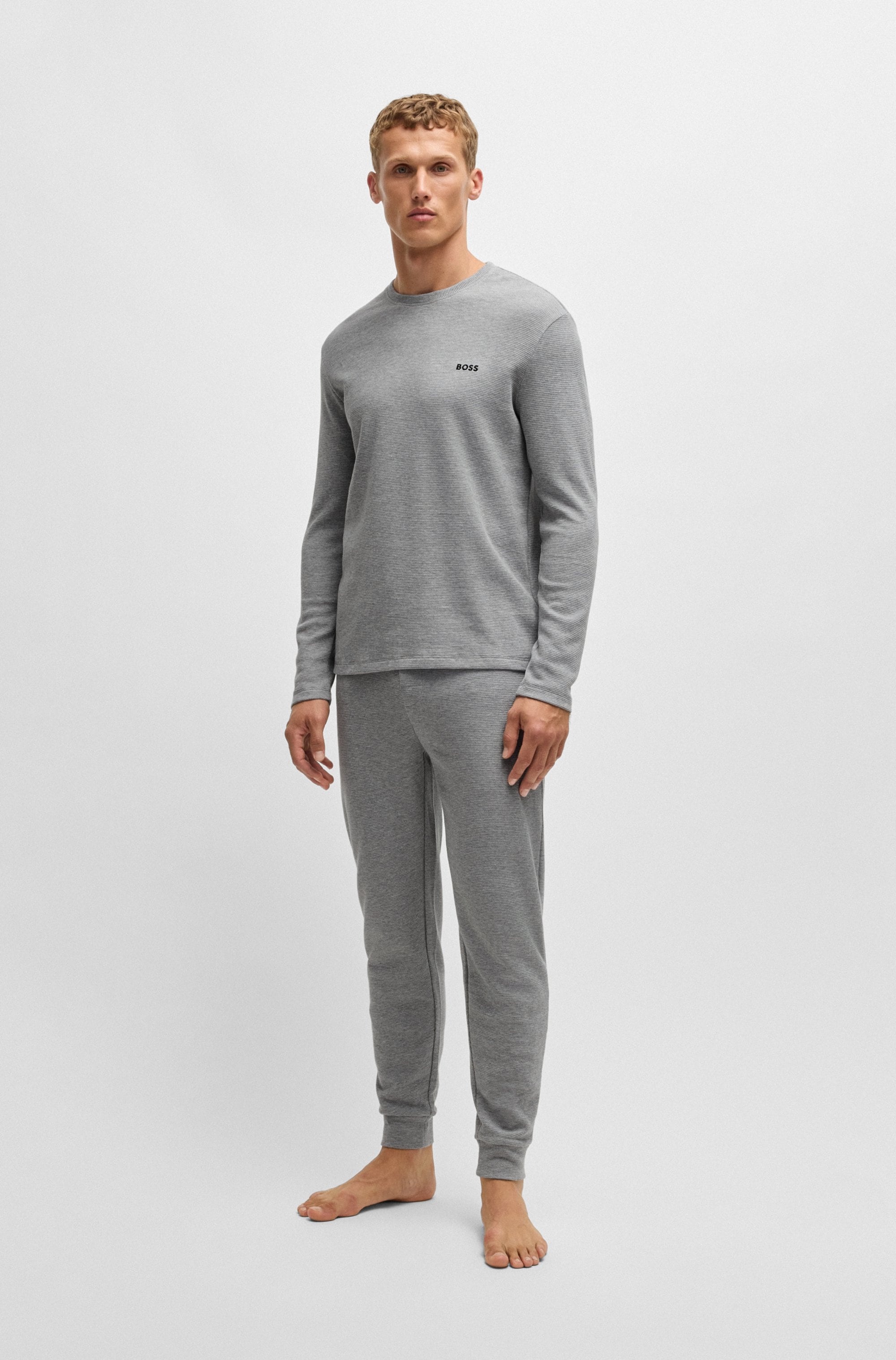 BOSS Pyjamahose »Waffle Pants Cuf«