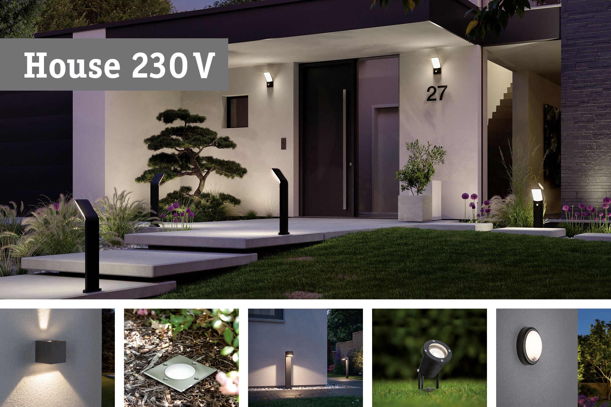 Paulmann Außen-Wandleuchte »Outdoor House«, 1 flammig, Leuchtmittel E27 | ohne Leuchtmittel, E27