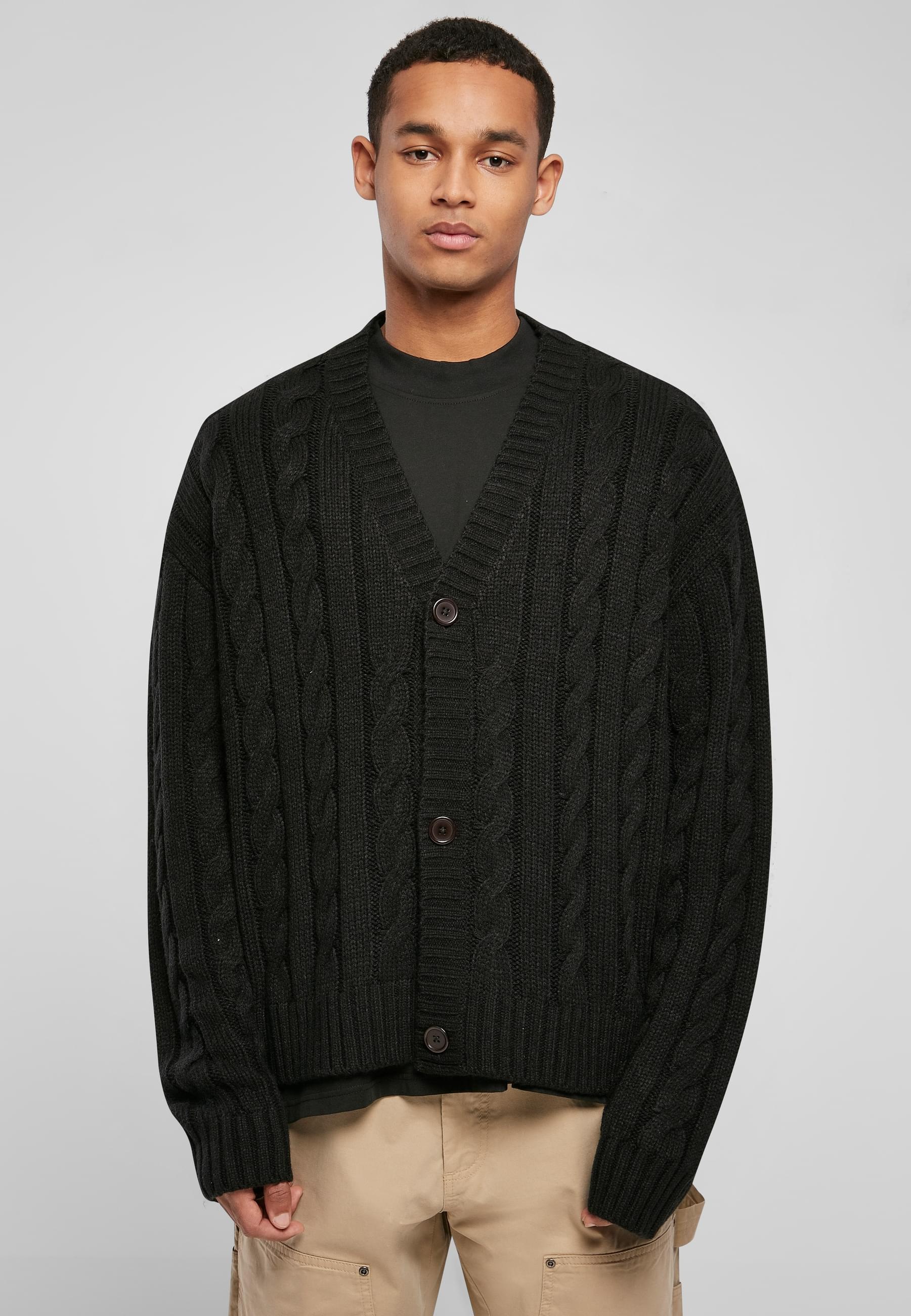 URBAN CLASSICS Strickjacke »Urban Classics Herren Boxy Cardigan« 1 Stk. tlg.