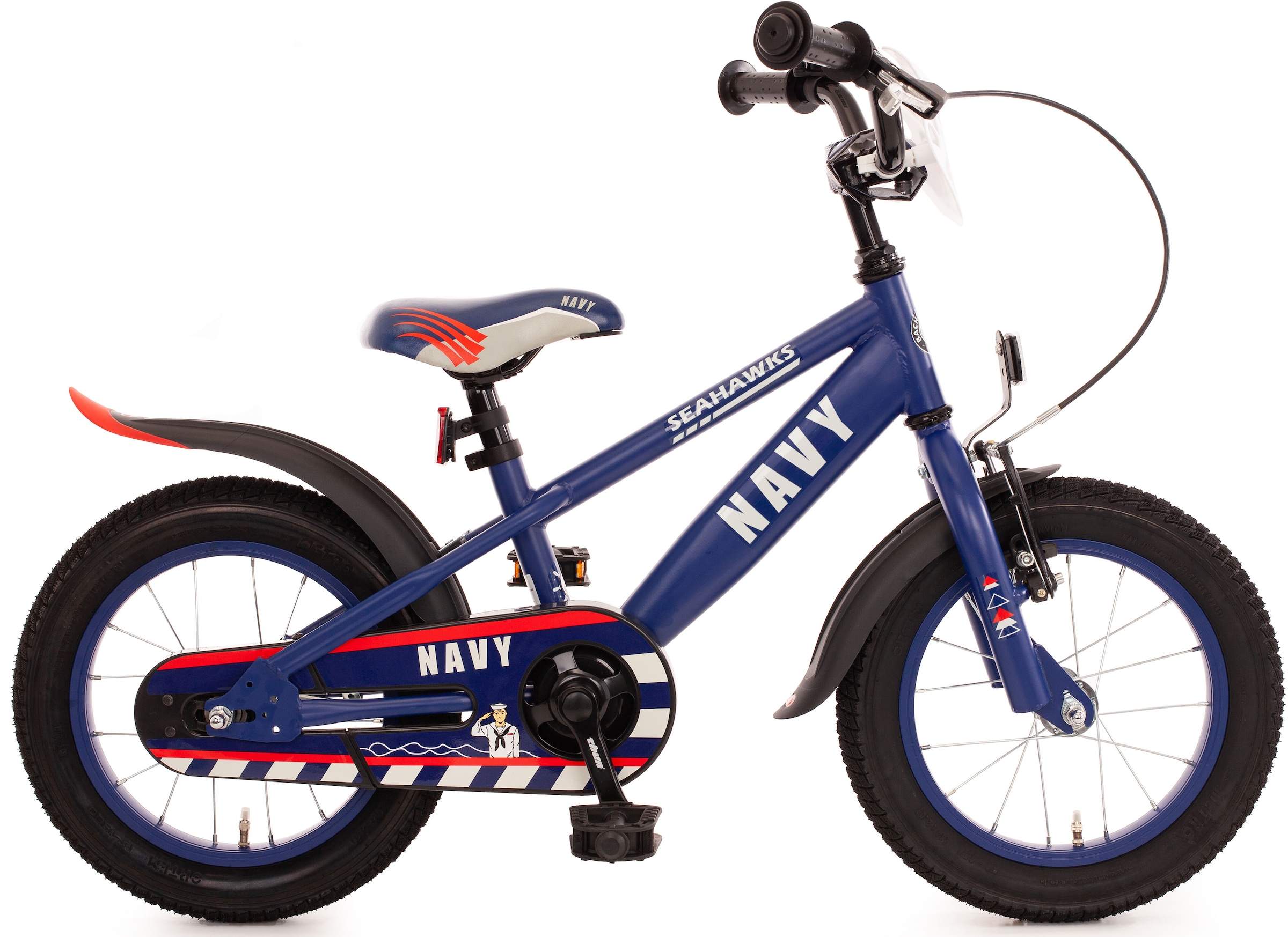 Kinderfahrrad „NAVY“, 1 Gang blau 14 Zoll (35,56 cm) 22 cm – 14 Zoll (35,56 cm)