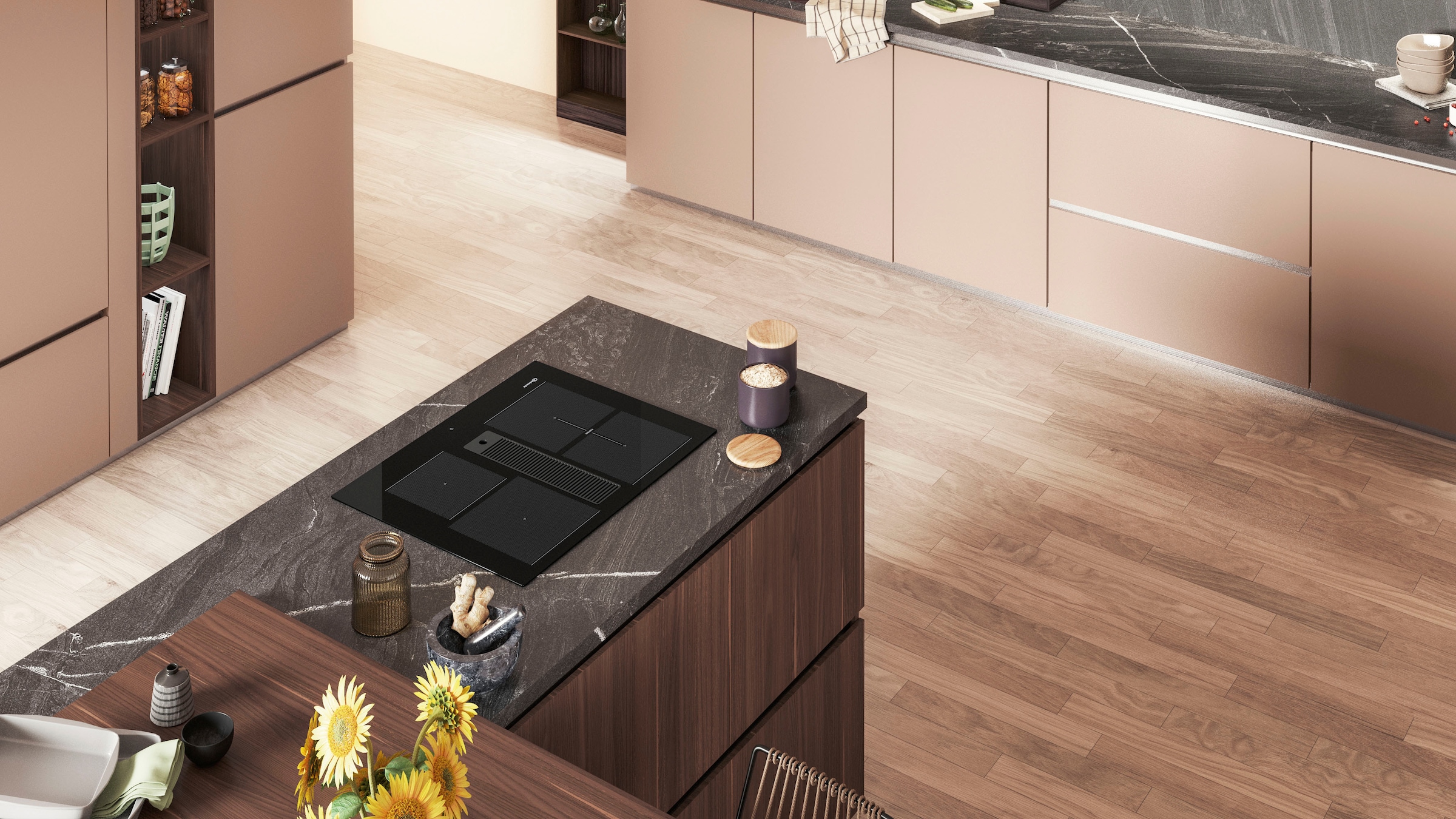 BAUKNECHT Kochfeld mit Dunstabzug »BVH65 Venting Flexi - Set bestehend aus: Kochfeld BVH 2065B, Abluftkanal FK 65VH BO«