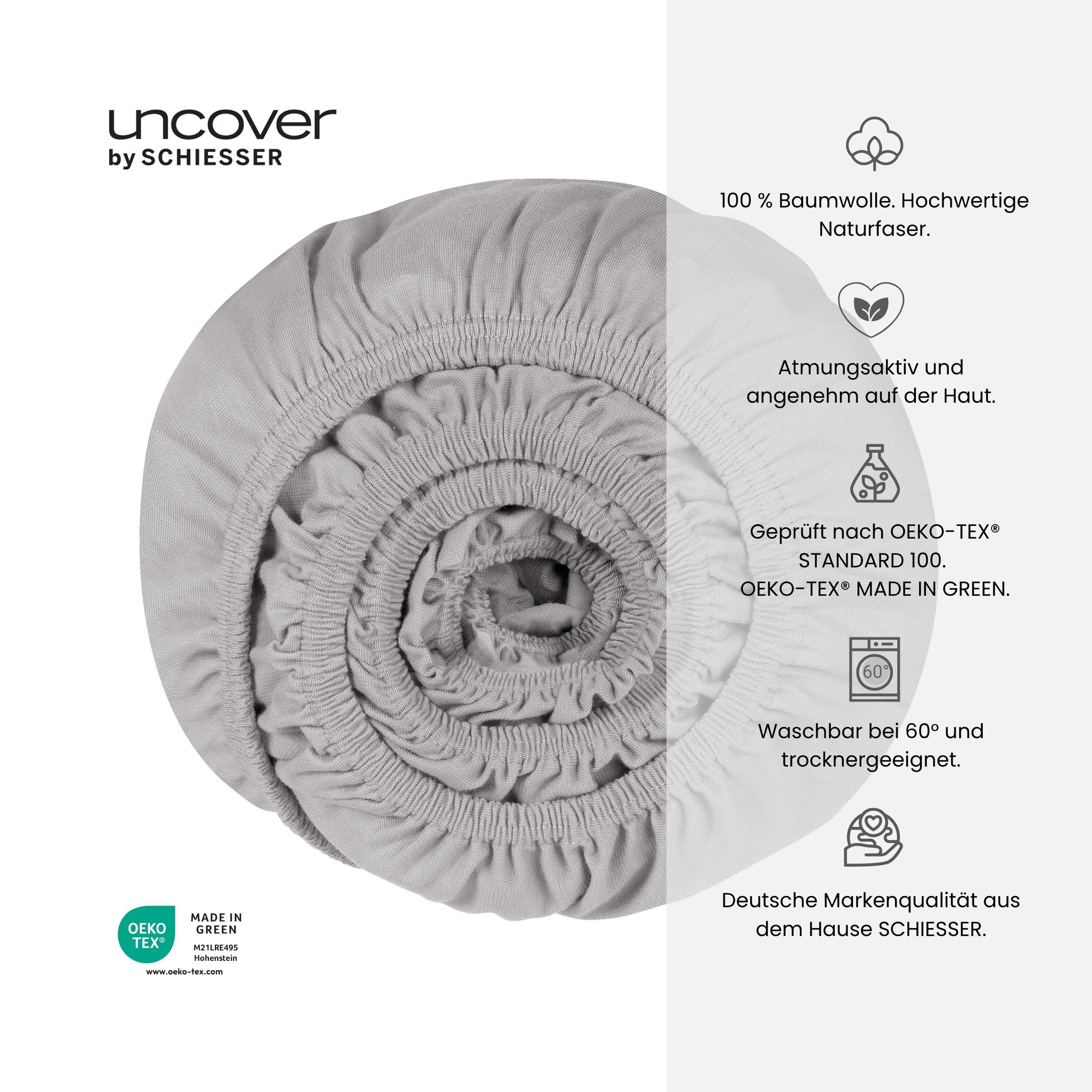 uncover by SCHIESSER Spannbettlaken »New Jersey aus 100% Baumwolle« OEKO-TEX® MADE IN GREEN