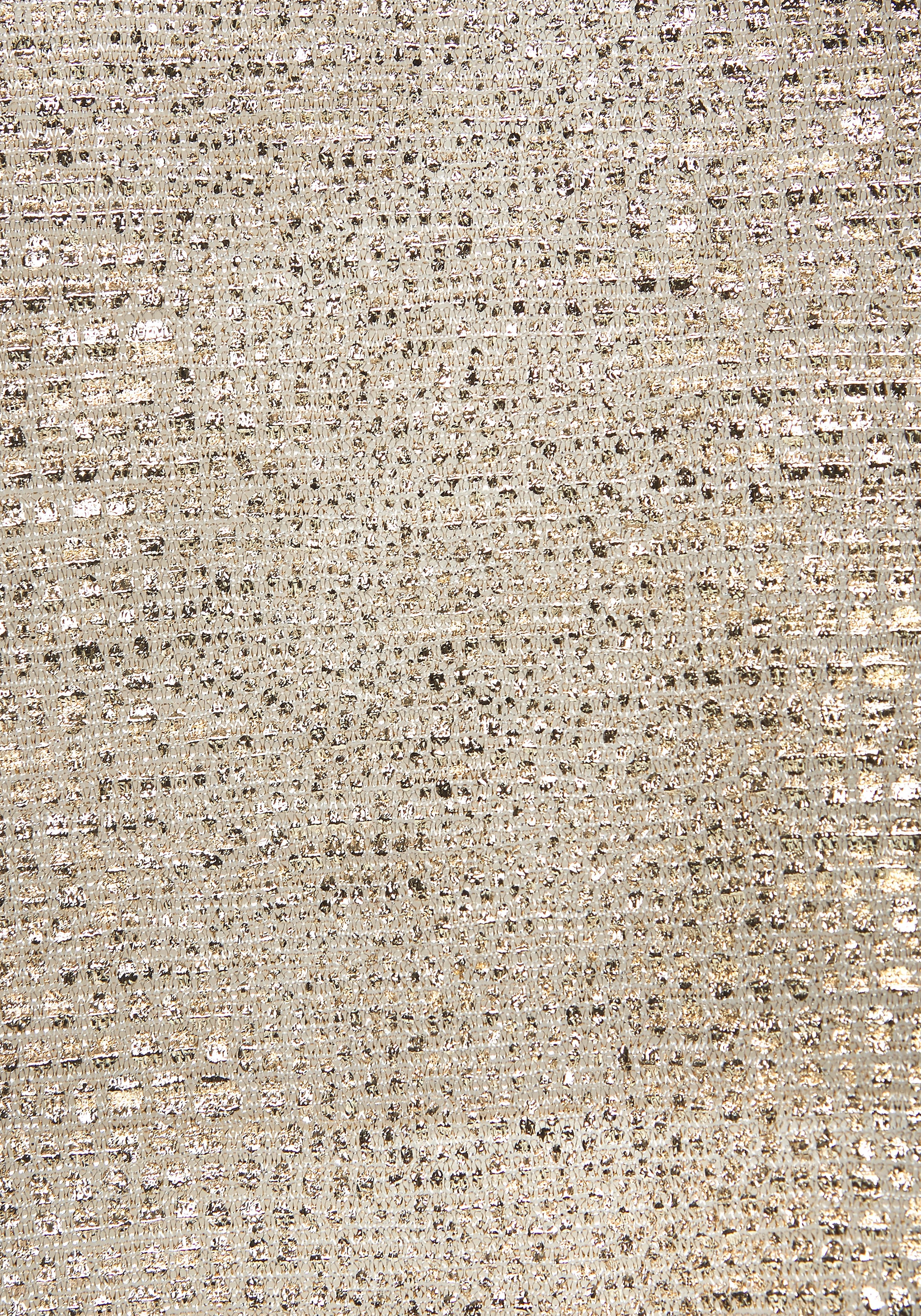 LASCANA Kurzarmshirt, mit goldfarbenem Alloverprint, Folienprint, transparent, festlich