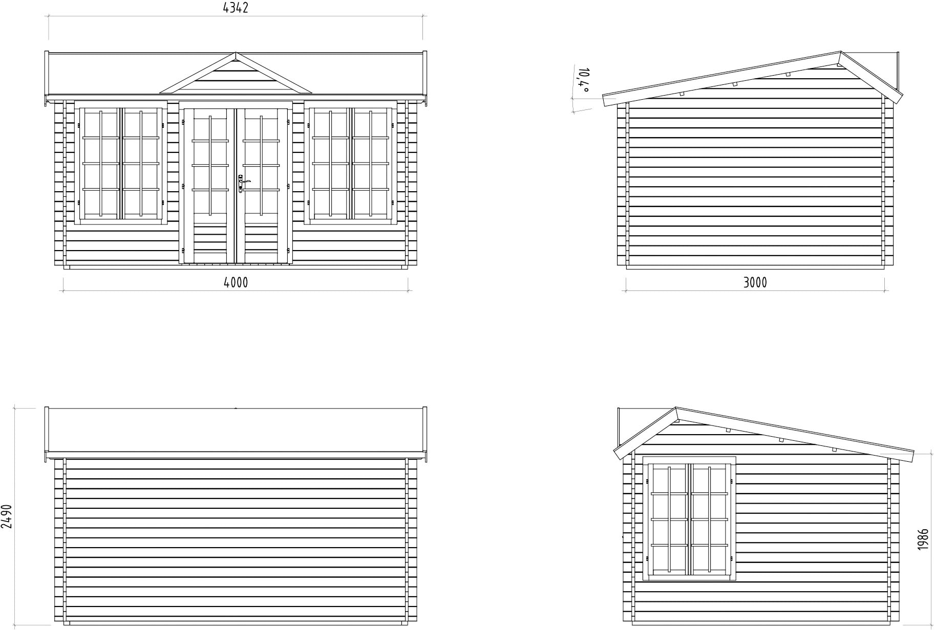 Palmako Gartenhaus »Claudia Pent« verschiedene Farben