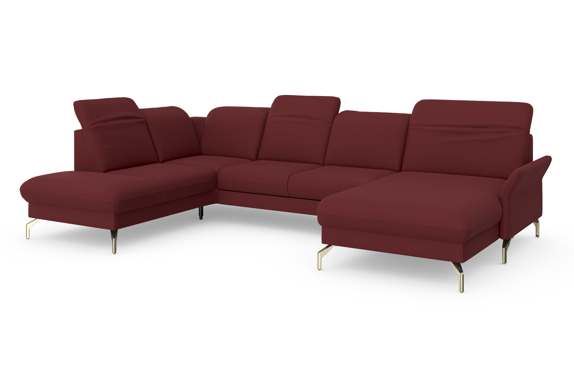 sit&more Wohnlandschaft »Fashion U-Form«, wahlweise mit Kopfteilverstellung, Vorziehsitz, motorisch, Nickelfüße