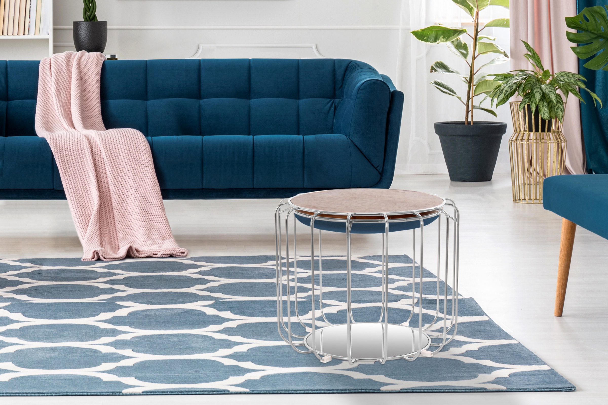 Kayoom Beistelltisch »Pouf Comfortable 110, abnehmbares und wendbares Oberteil«, (1 St.), praktisch umzuwandeln in Tisch oder Hocker, mit Spiegelglas