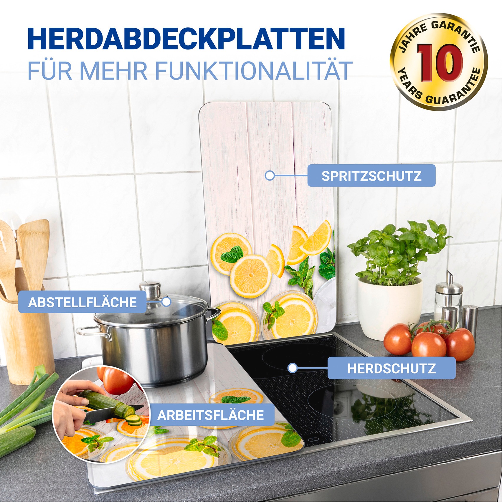 WENKO Herd-Abdeckplatte »Universal Modell Zitronen« Herdabdeckung für alle günstig online kaufen