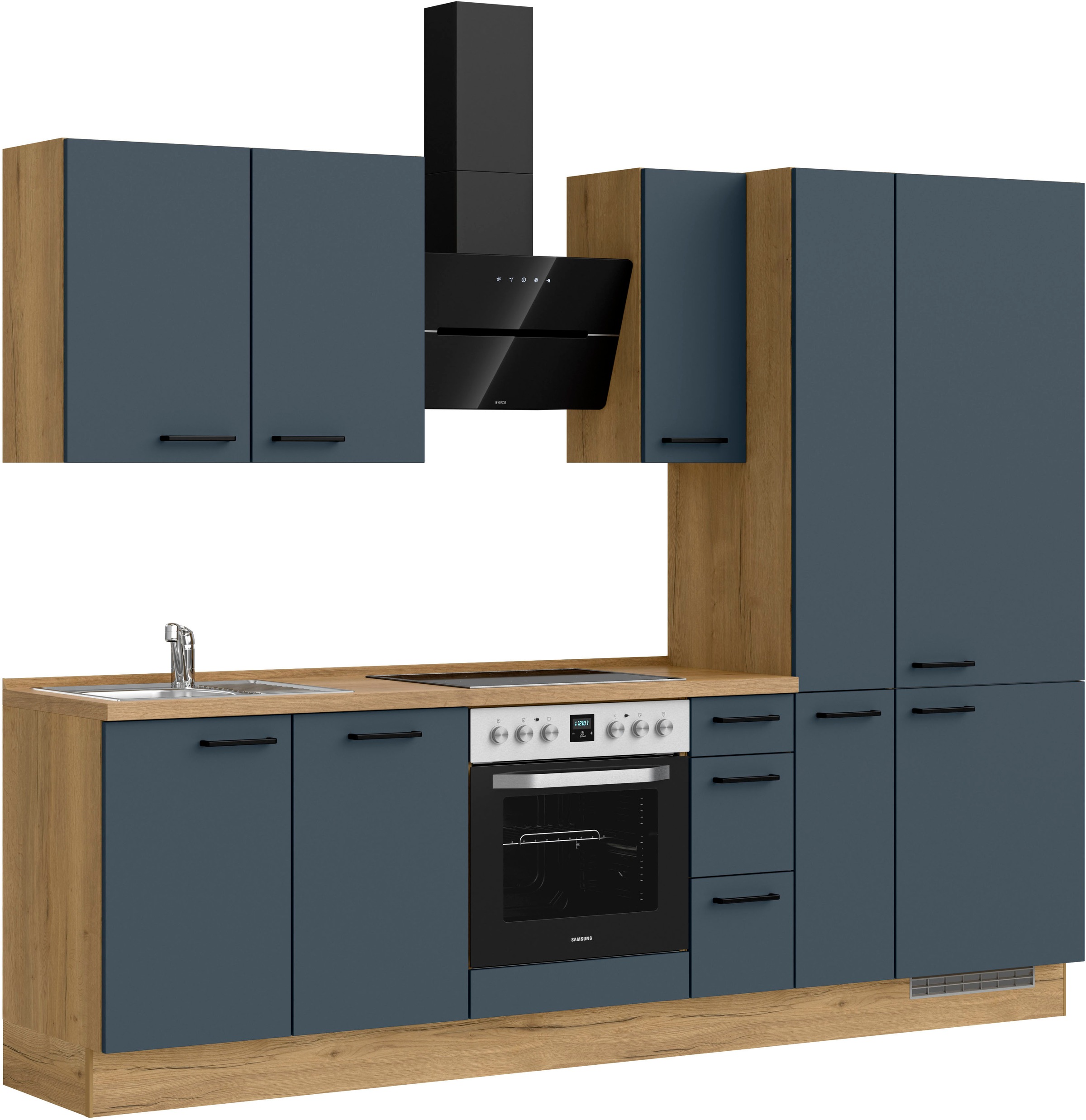 nobilia® Küchenzeile »"Easytouch II"«, vormontiert, Ausrichtung wählbar, Breite 270 cm, wahlw. mit E-Geräten