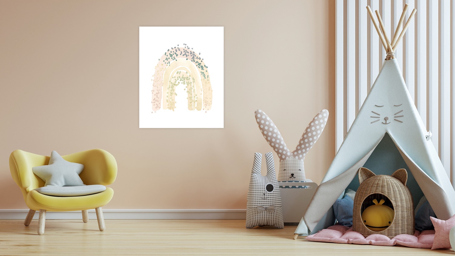 Lüttenhütt Bild mit Rahmen »oder Poster, Regenbogen mit Punkten« Fantasy günstig online kaufen