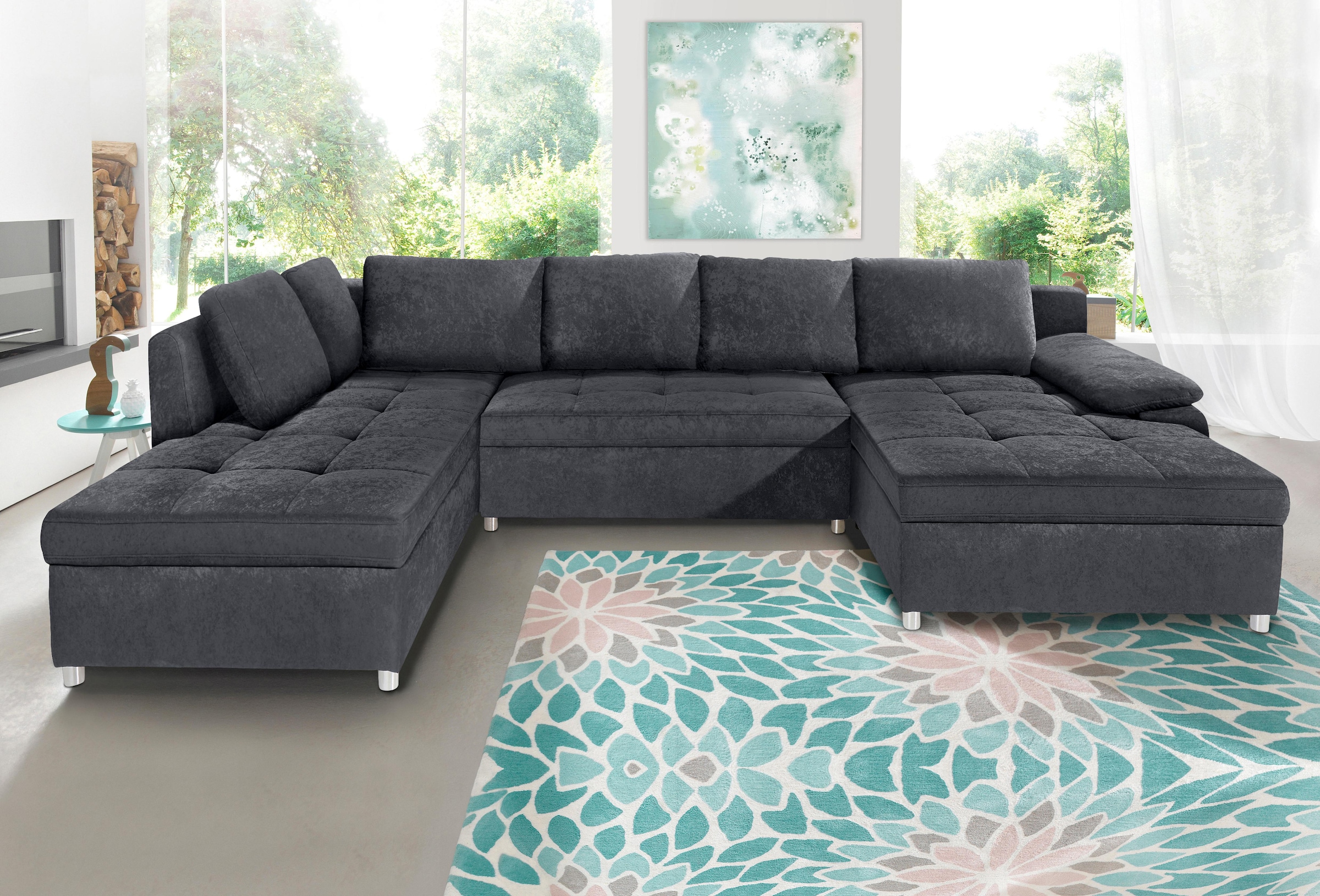 sit&more Wohnlandschaft »Labene U-Form«, wahlweise mit Bettfunktion und Bettkasten