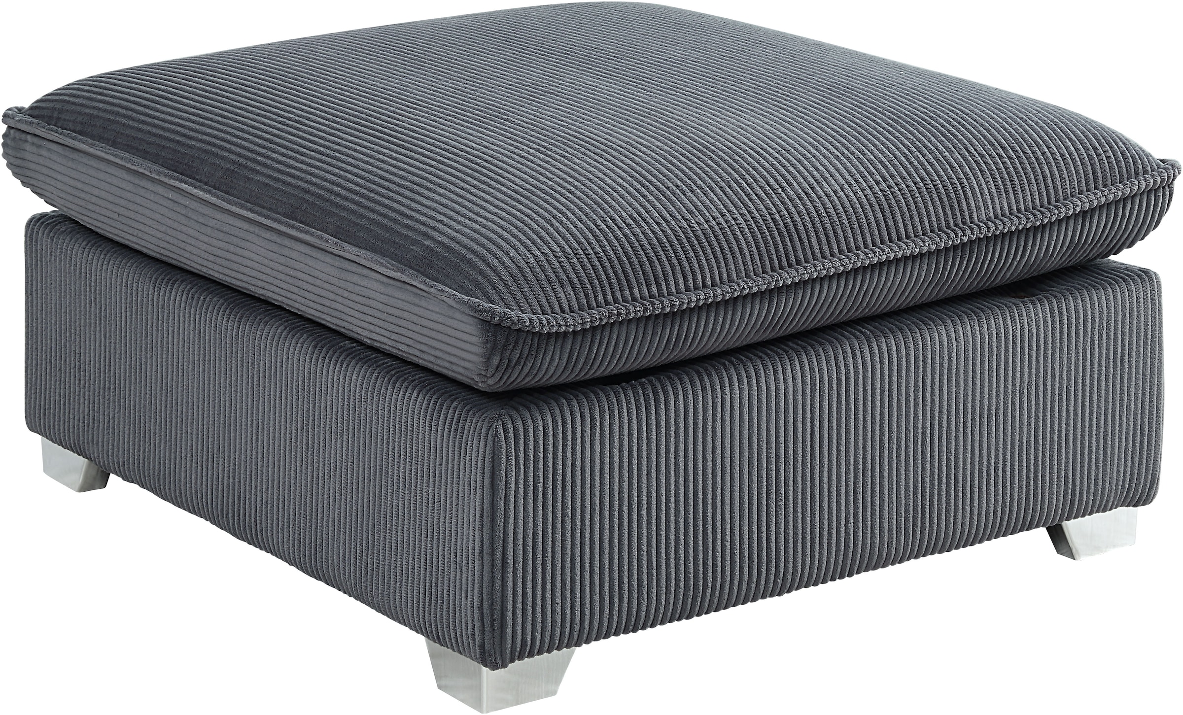 ATLANTIC home collection Wohnlandschaft, modularer 4-Sitzer mit 2 Hockern, weicher Cordbezug