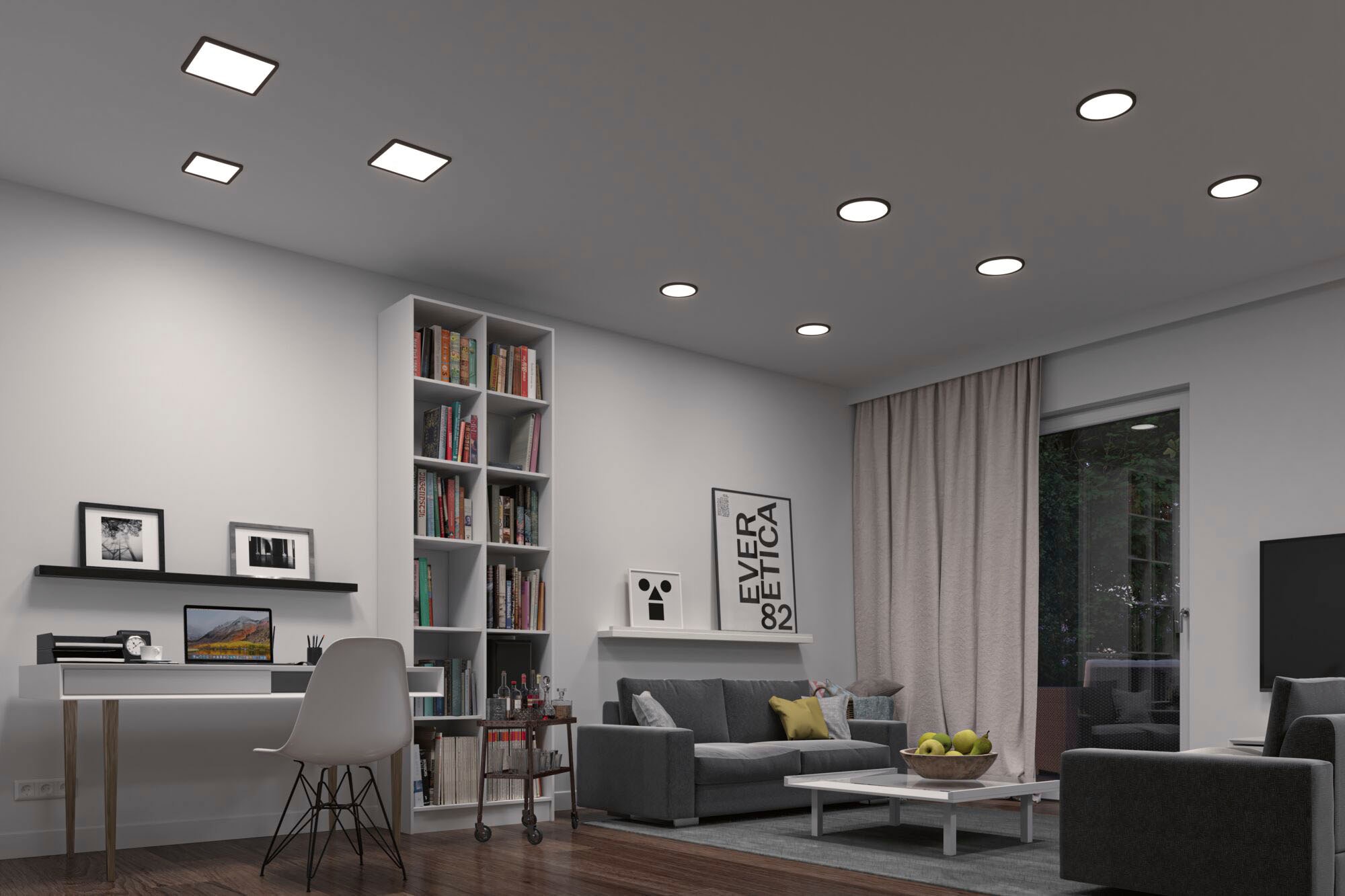 Paulmann LED Einbauleuchte »LED Einbaupanel Areo VariFit IP44 rund 175mm 3000K Schwarz dimmbar«, 1 flammig, LED Einbaupanel Areo VariFit IP44 rund 175mm 3000K Schwarz dimmbar