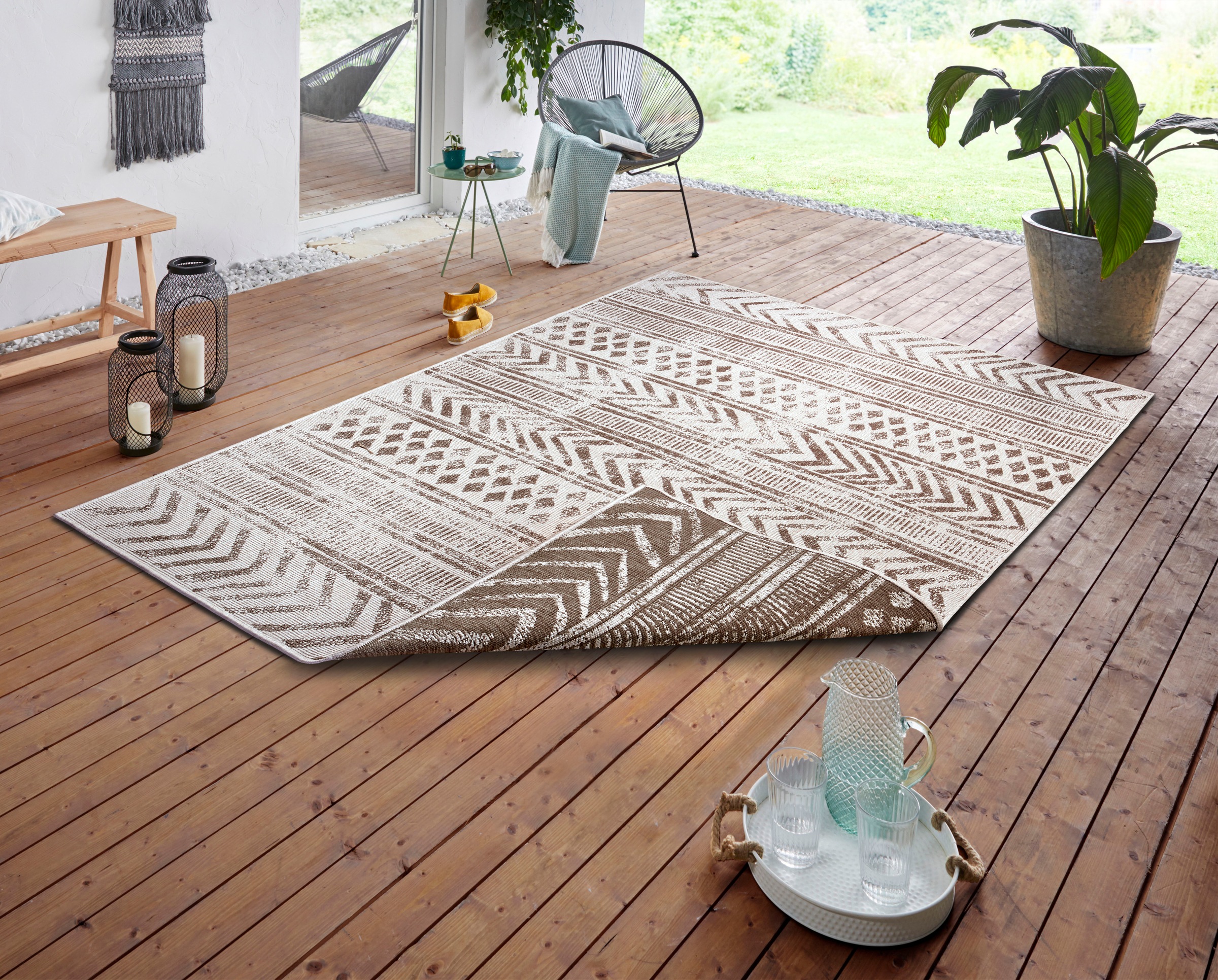 HANSE Home Teppich »BIRI Wendeteppich«, rechteckig, 5 mm Höhe, In-& Outdoor günstig online kaufen