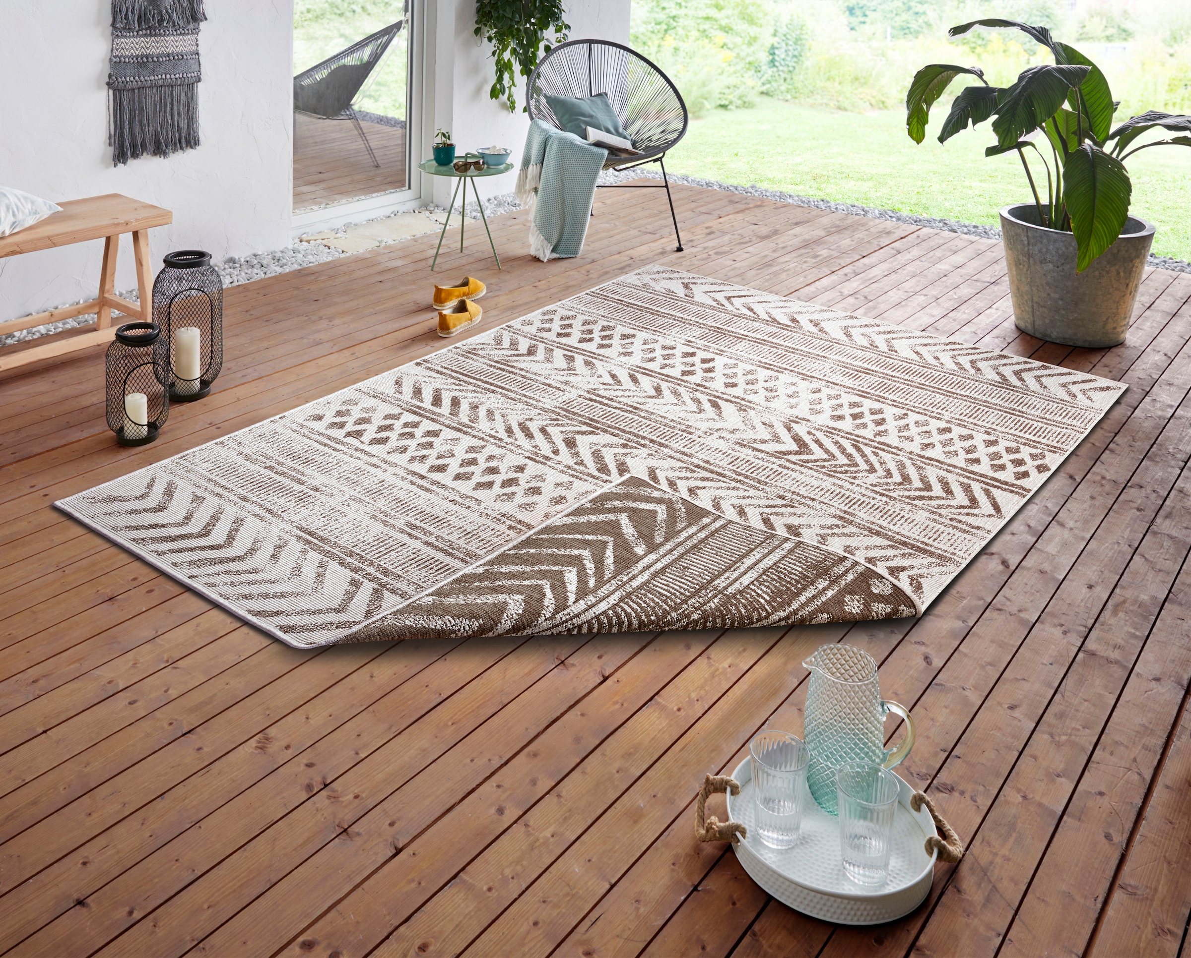 NORTHRUGS Teppich »BIRI Wendeteppich«, rechteckig, 5 mm Höhe, In-& Outdoor, günstig online kaufen