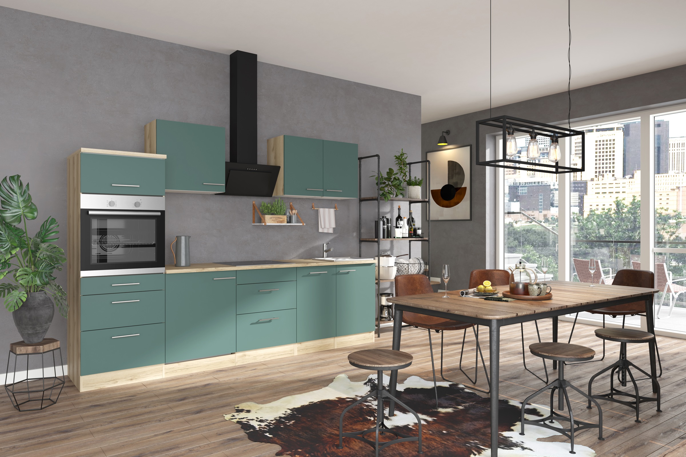 OPTIFIT Küche »Bella« Breite 210 cm, wahlweise mit E-Geräten günstig online kaufen