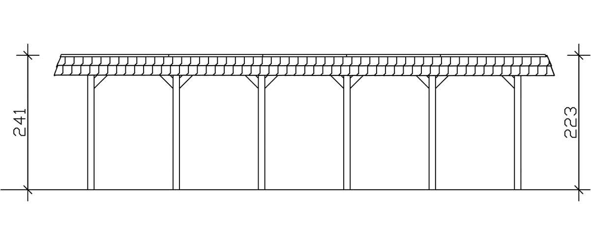 Skanholz Einzelcarport »Spreewald«, Nadelholz, 285 cm, Grün, mit Aluminiumdach, rote Blende