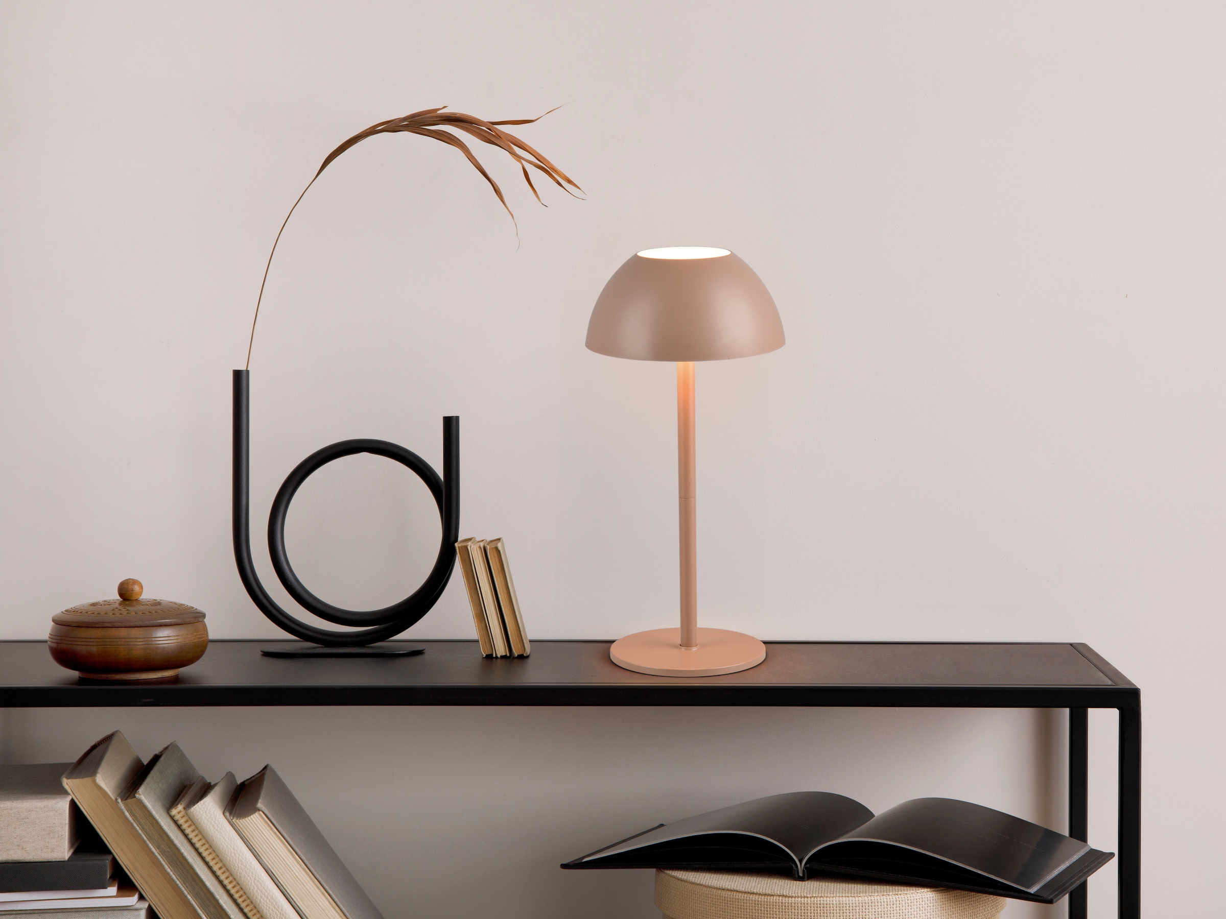 my home LED Außen-Tischleuchte »Abbey Tischleuchte (Stück)«, 1 flammig, Leuchtmittel LED-Board | LED fest integriert, Outdoor Akku Tischlampe Pilzdesign, USB-C, 4-fach Touch Dimmer, IP54