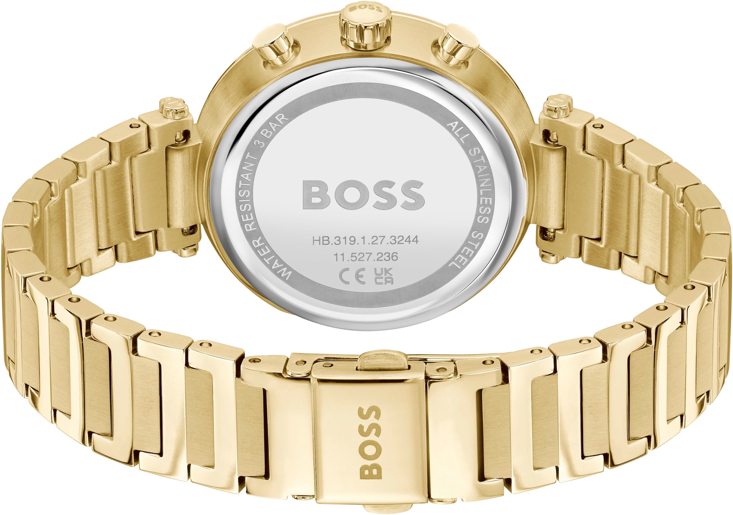 BOSS Multifunktionsuhr »MAJESTY SPORT«, Quarzuhr, Armbanduhr, Damenuhr, Edelstahlarmband, analog