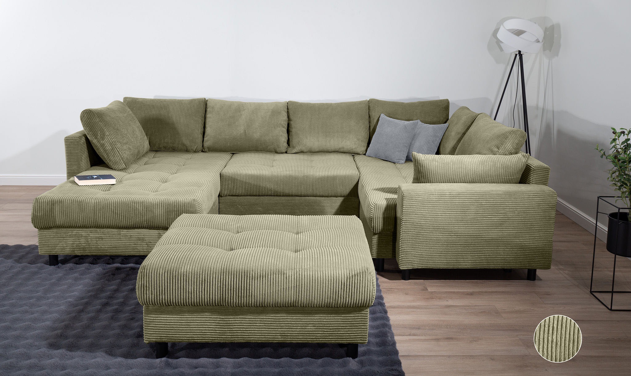 COLLECTION AB Wohnlandschaft »Toni U-Form mit Armlehne« inkl. Hocker und Zi günstig online kaufen