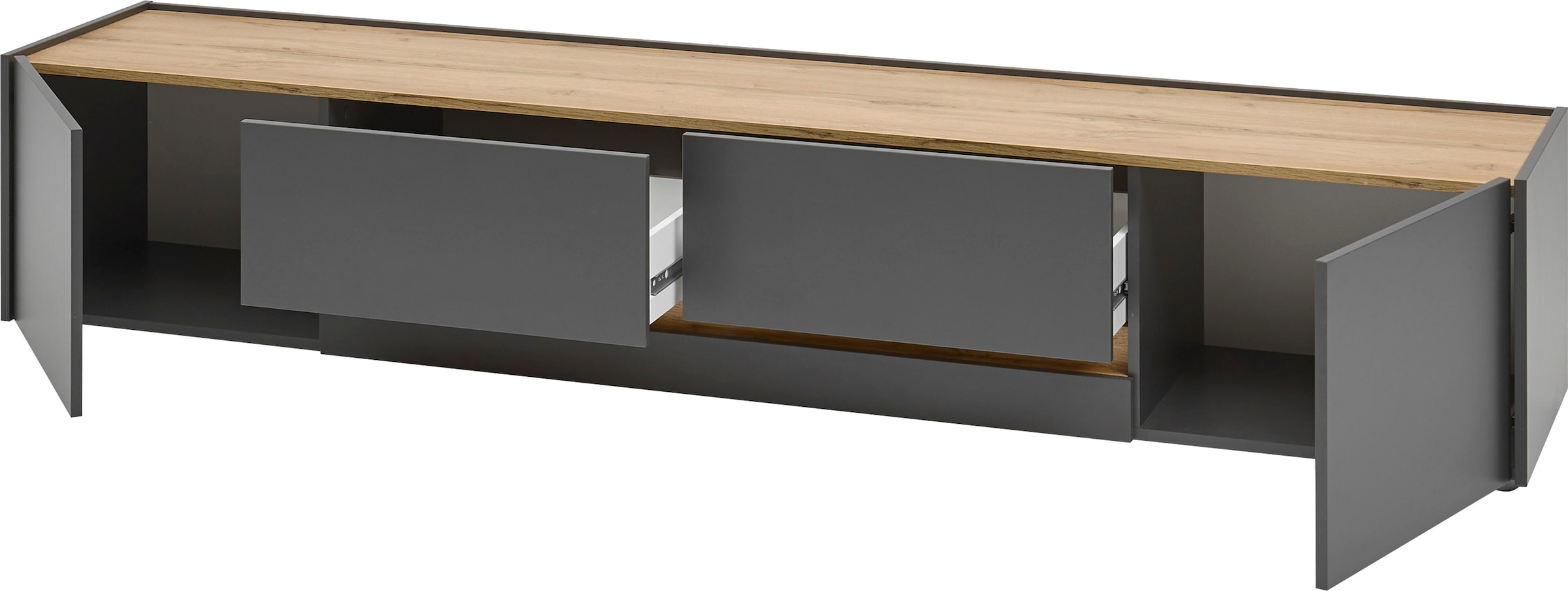 INOSIGN Wohnwand »City/Giron, moderne Anbauwand, Komplettset in vielen Farben verfügbar«, (Set, 4 St.), enthält zwei Vitrinen, ein Lowboard & ein Wandboard
