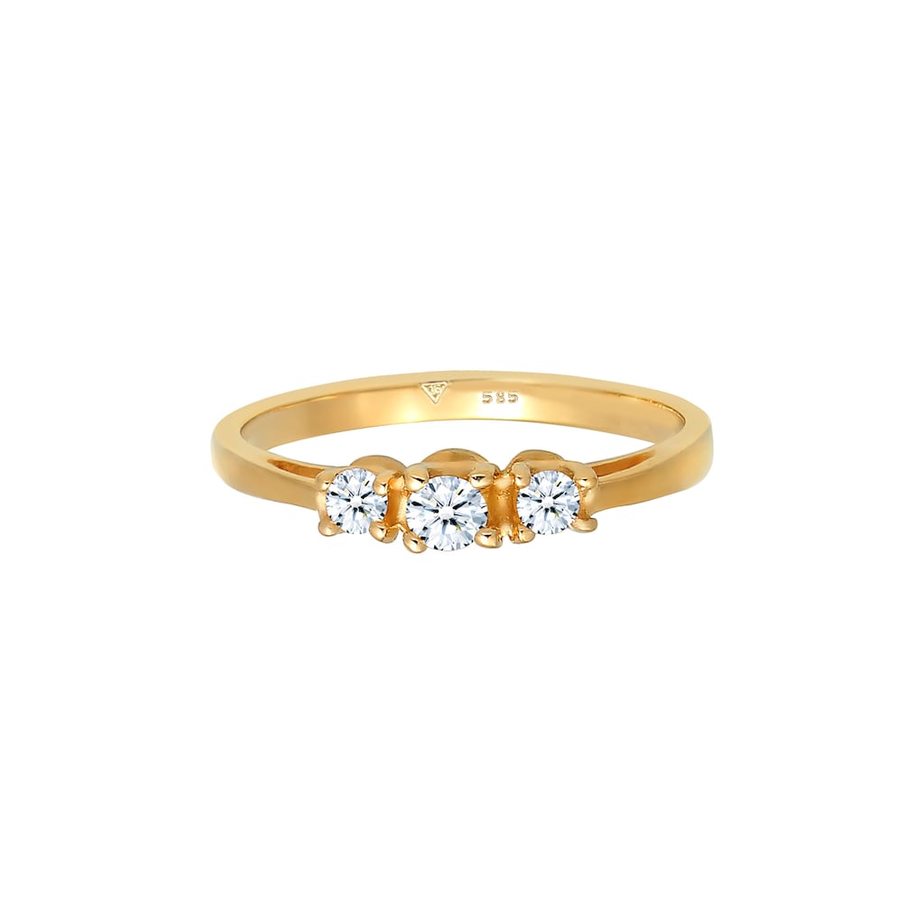 Elli DIAMONDS Verlobungsring »Verlobungsring Trio Diamant 0.23 ct. 585 Gelbgold«
