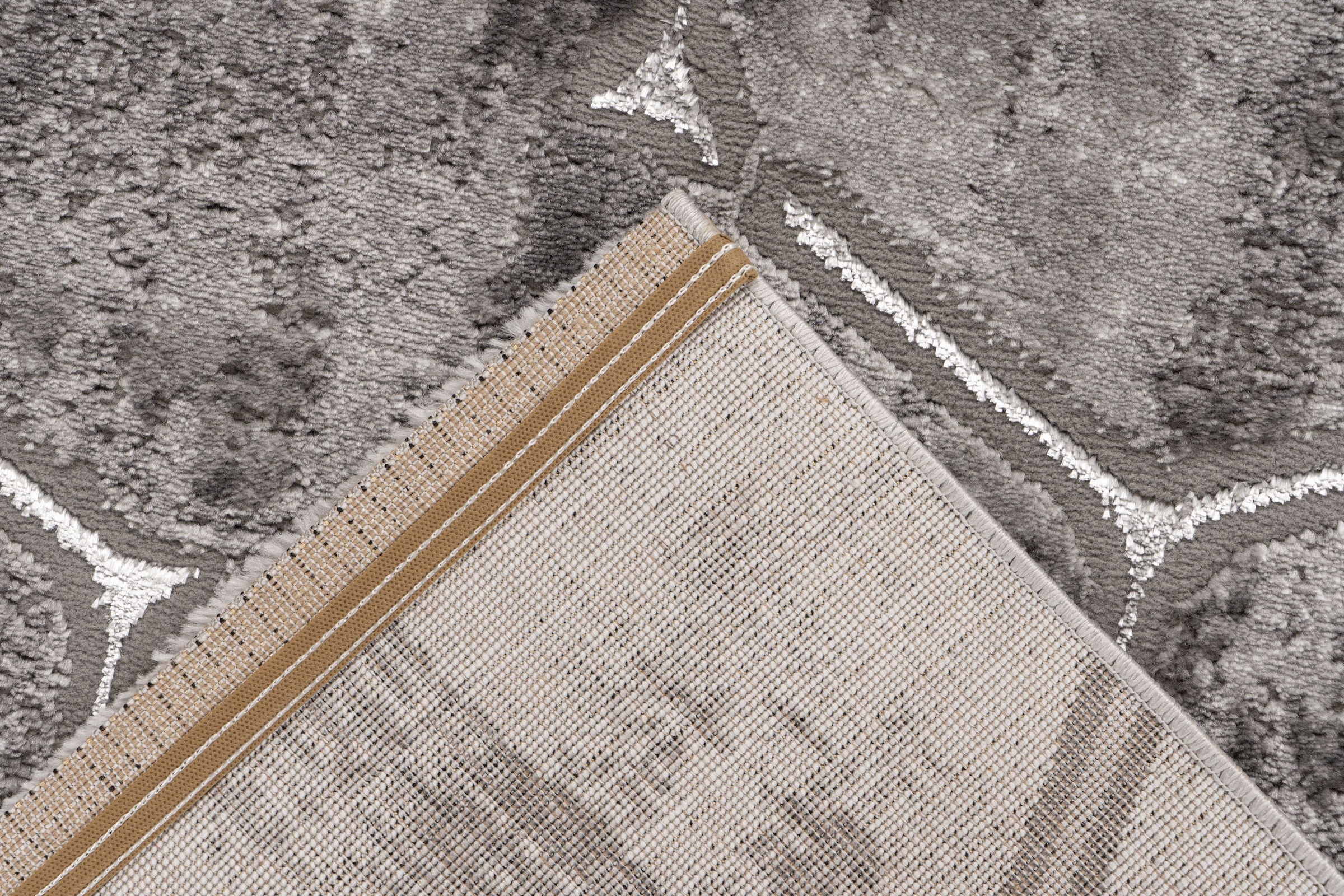 Kayoom Teppich »Mineral 525« rechteckig 12 mm Höhe Kurzflor, Hoch Tief Struktur, Wohnzimmer