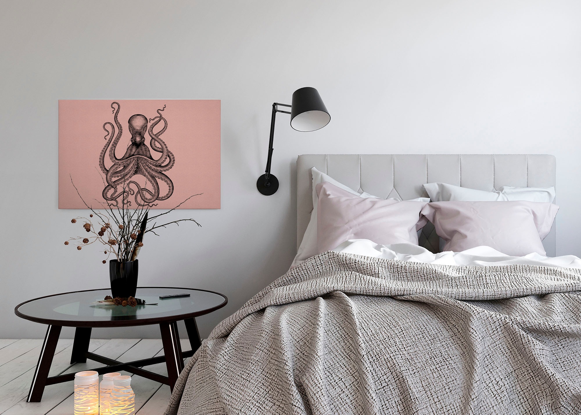A.S. Création Leinwandbild »jules«, Kunst-Tiere-Kinder, (1 St.), Keilrahmen Bild Octopus Krake Leinwand-Bild Wohnzimmer modern Wandbild