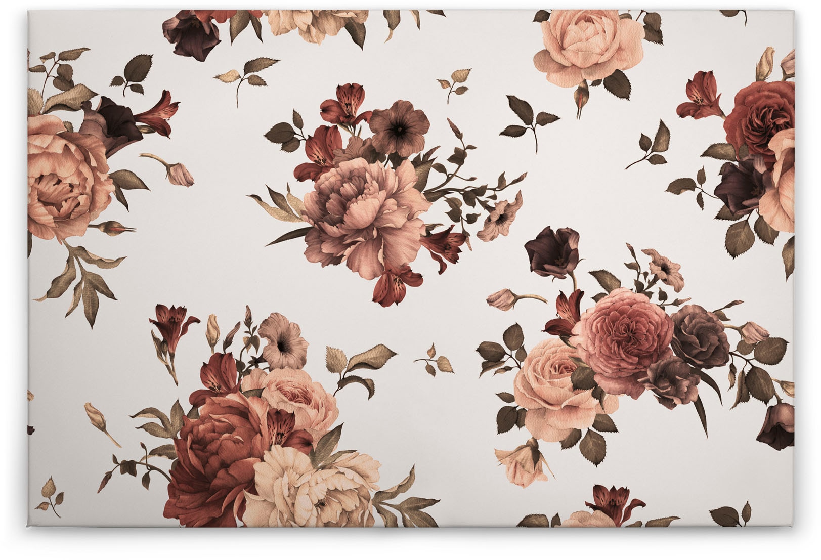 A.S. Création Leinwandbild »Flower Bouquet«, Kunst-Blumen-Kinder, (1 St.), Landhaus Keilrahmen Blumen Rosen Blümchen Leinwand-Bild Wohnzimmer