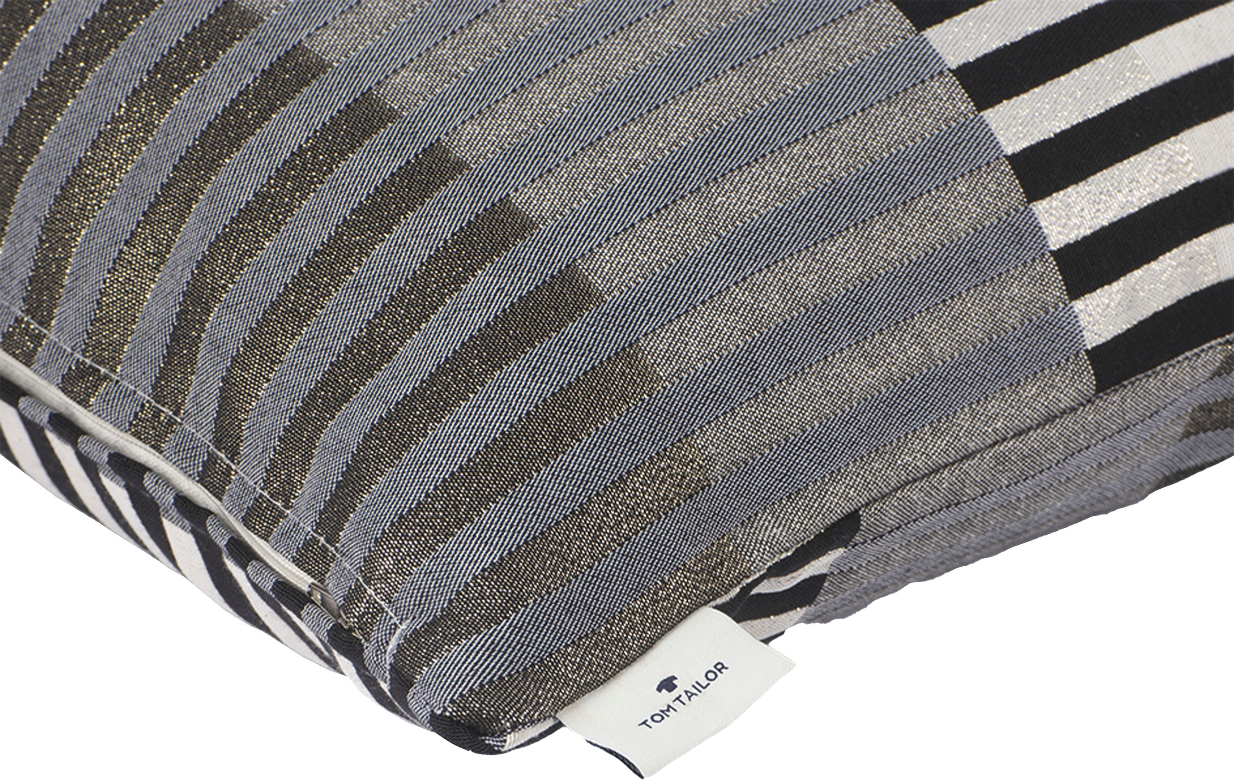 TOM TAILOR HOME Dekokissen »Glamour Stripe«, mit metallischen Effektgarnen, Kissenhülle ohne Füllung, 1 Stück