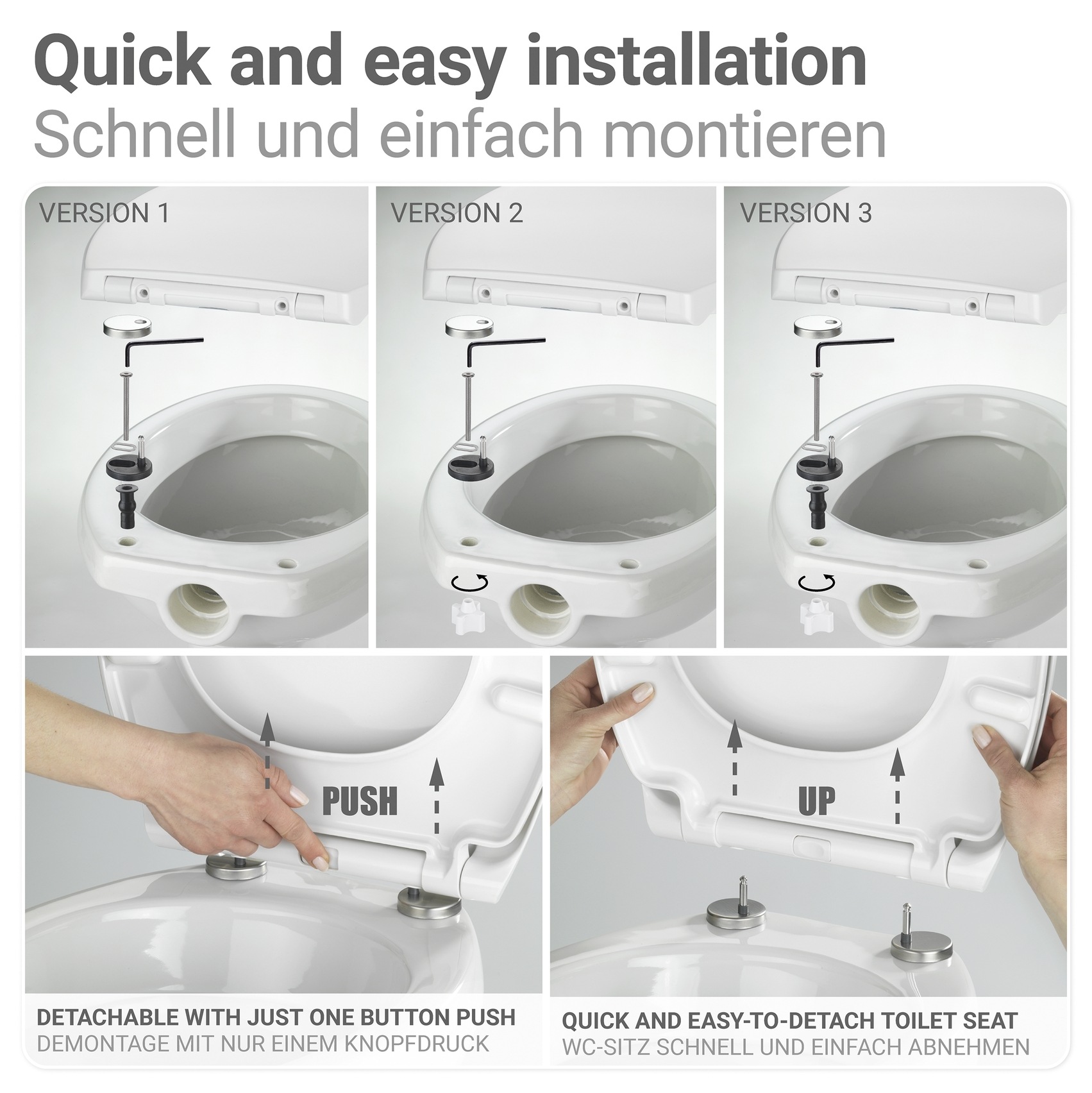 WENKO WC-Sitz »Corbara« hochglänzender Toilettensitz, belastbar bis 350 kg, Absenkautomatik