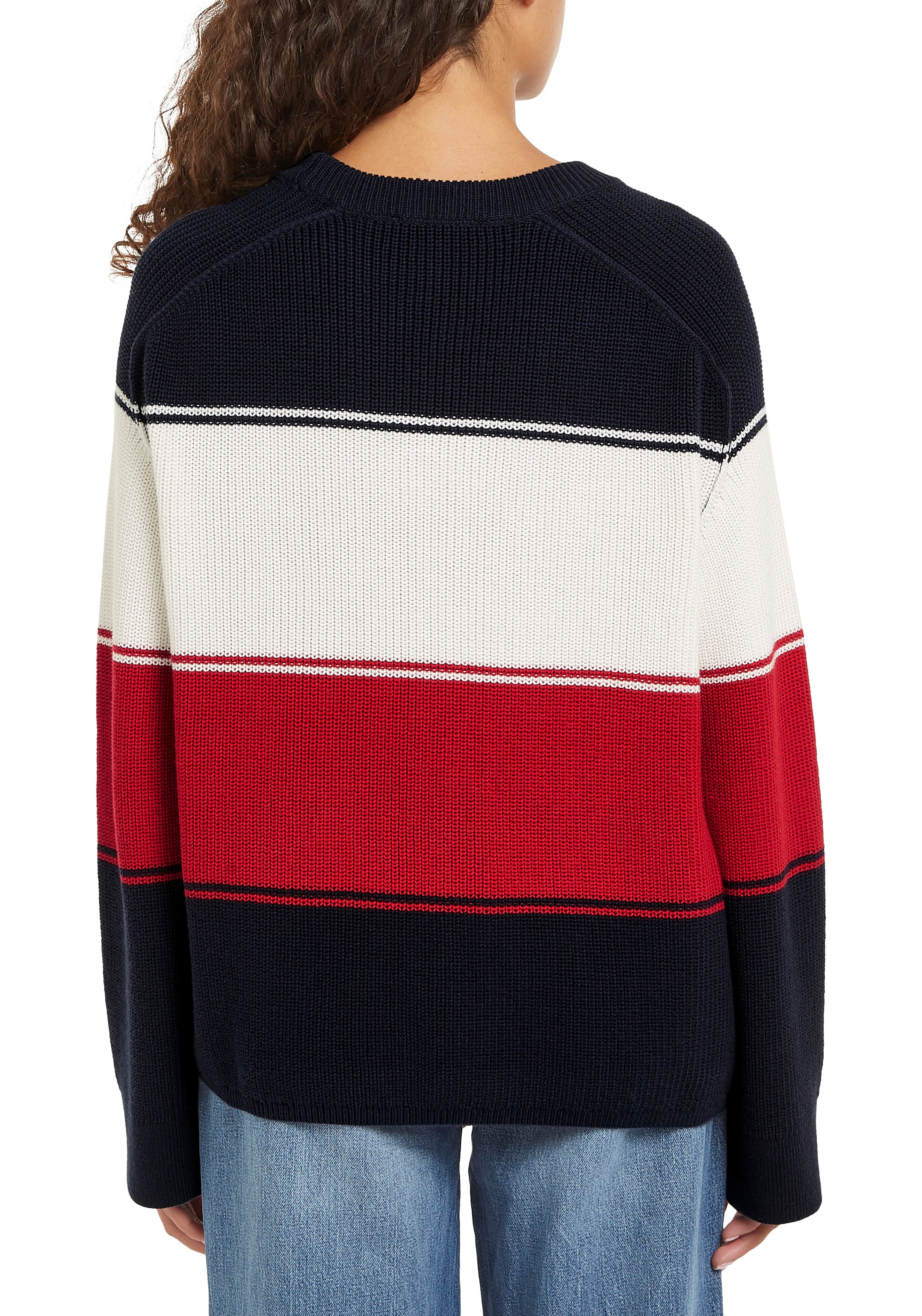 Tommy Hilfiger Rundhalspullover, (Global Serie TH WOMEN), mit Logostickerei