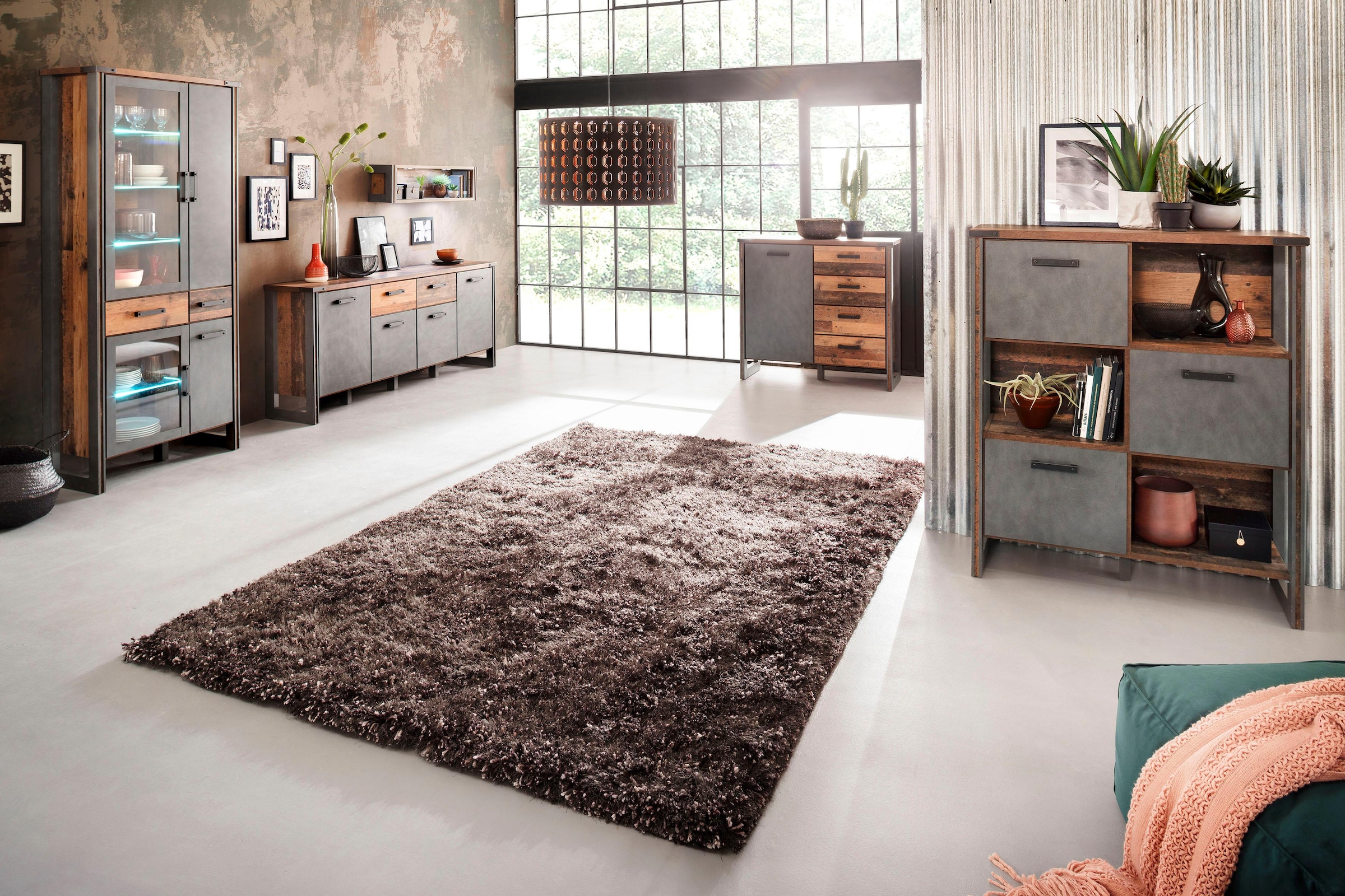 Home affaire Regal »Bristol«, Standregal im Industrial Style mit 3 offenen und geschlossenen Fächern