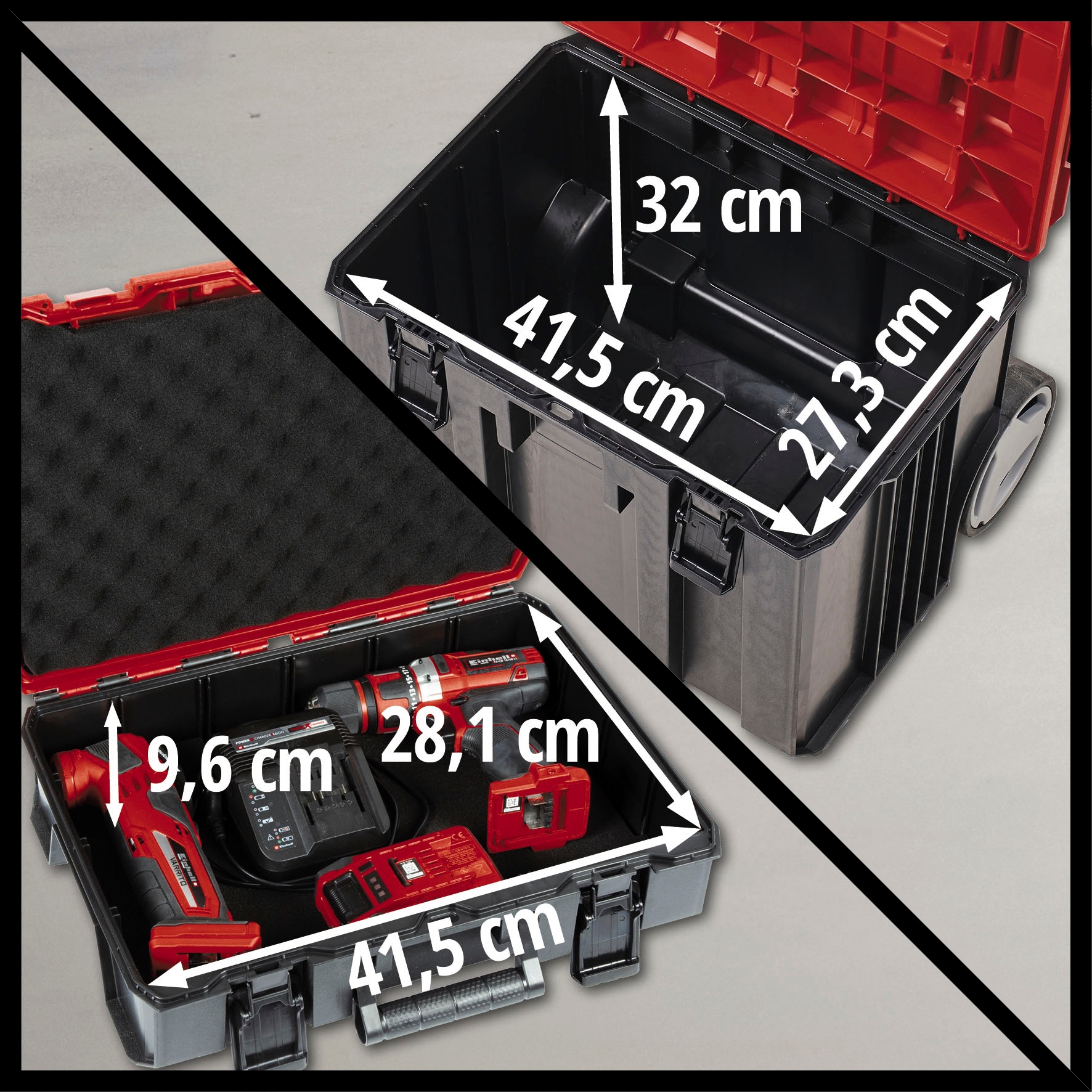 Einhell Werkzeugkoffer »Systemkoffer E-Case Tower«, inkl. Koffer für universelle Aufbewahrung von Werkzeug und Zubehör