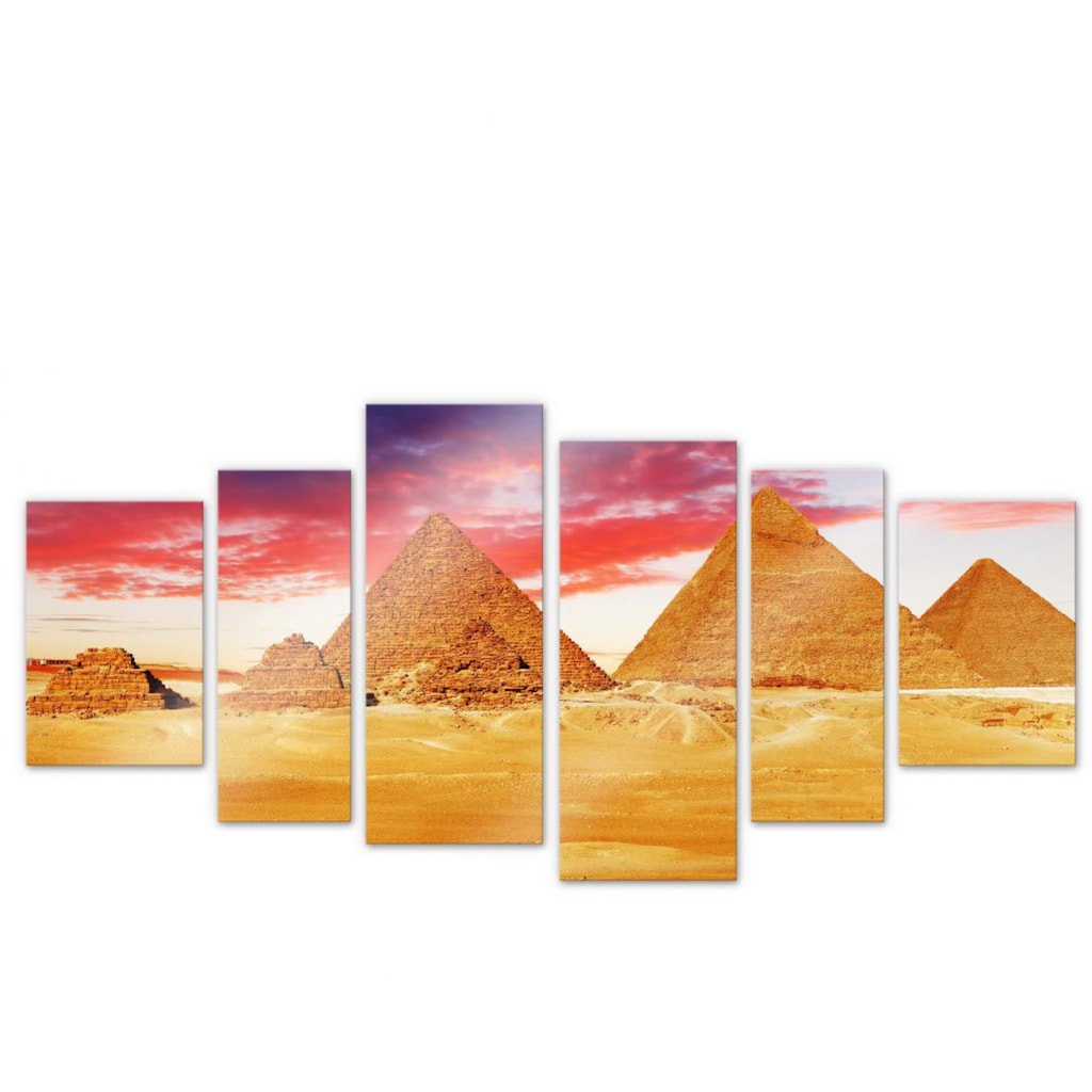 Wall-Art Mehrteilige Bilder »Pyramiden von Gizeh (6-teilig)«, (Set, 6 St.)