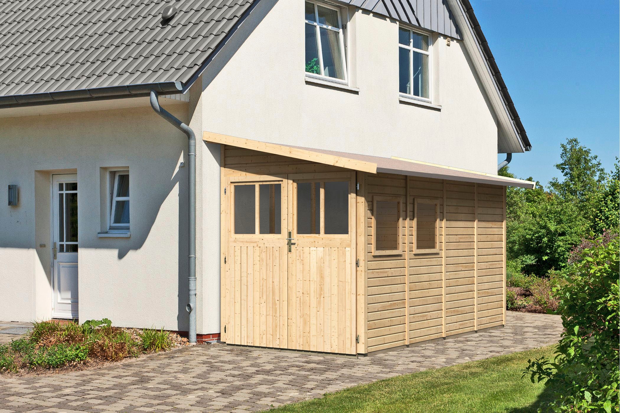 Karibu Gartenhaus »Wurmberg 4«, terragrau oder naturbelassen