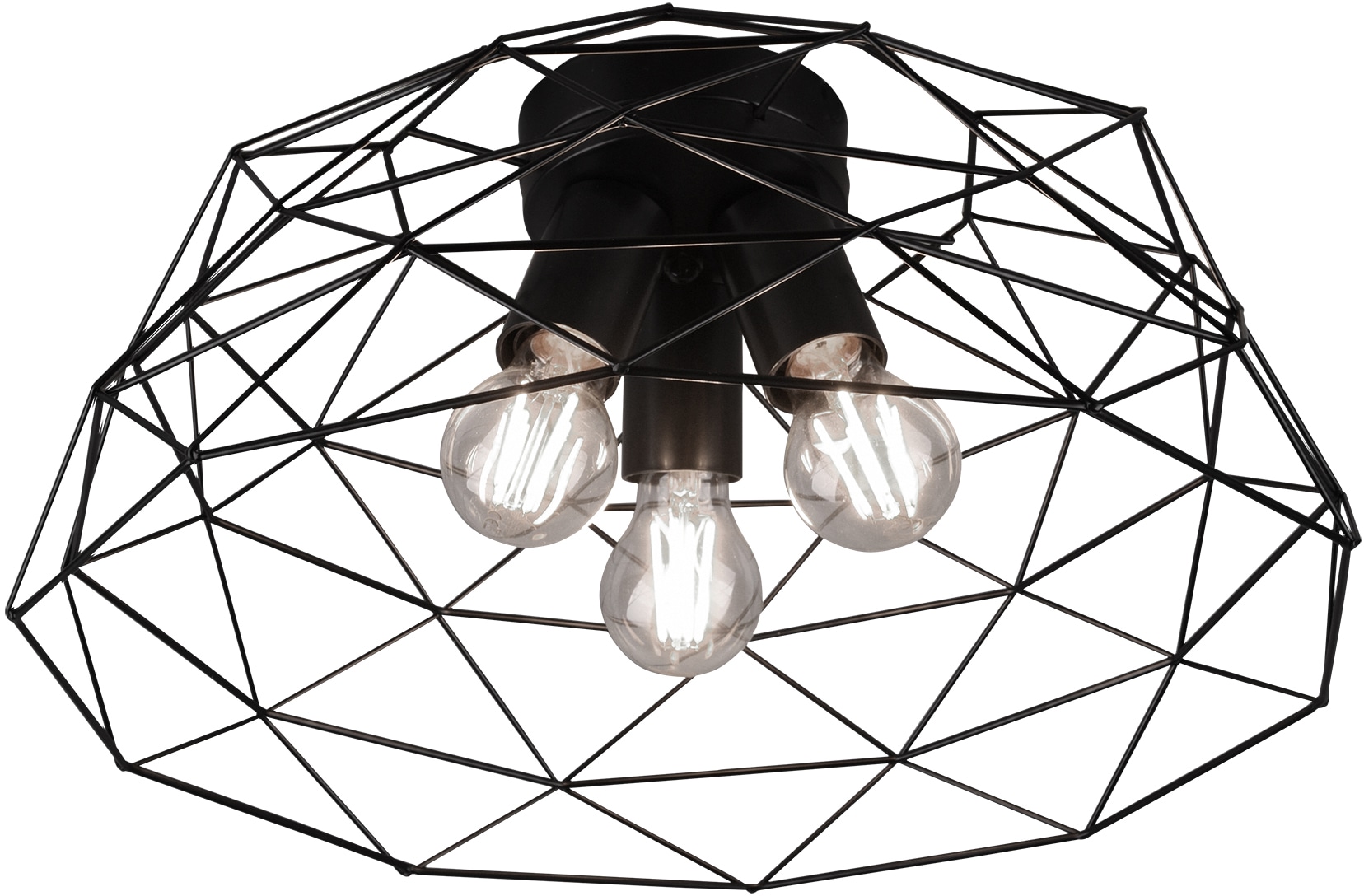 TRIO Leuchten Deckenleuchte »Haval«, Deckenlampe flammig-flammig, 45cm Metallschirm, 3-flammige mit Ø (E27) online 3 kaufen
