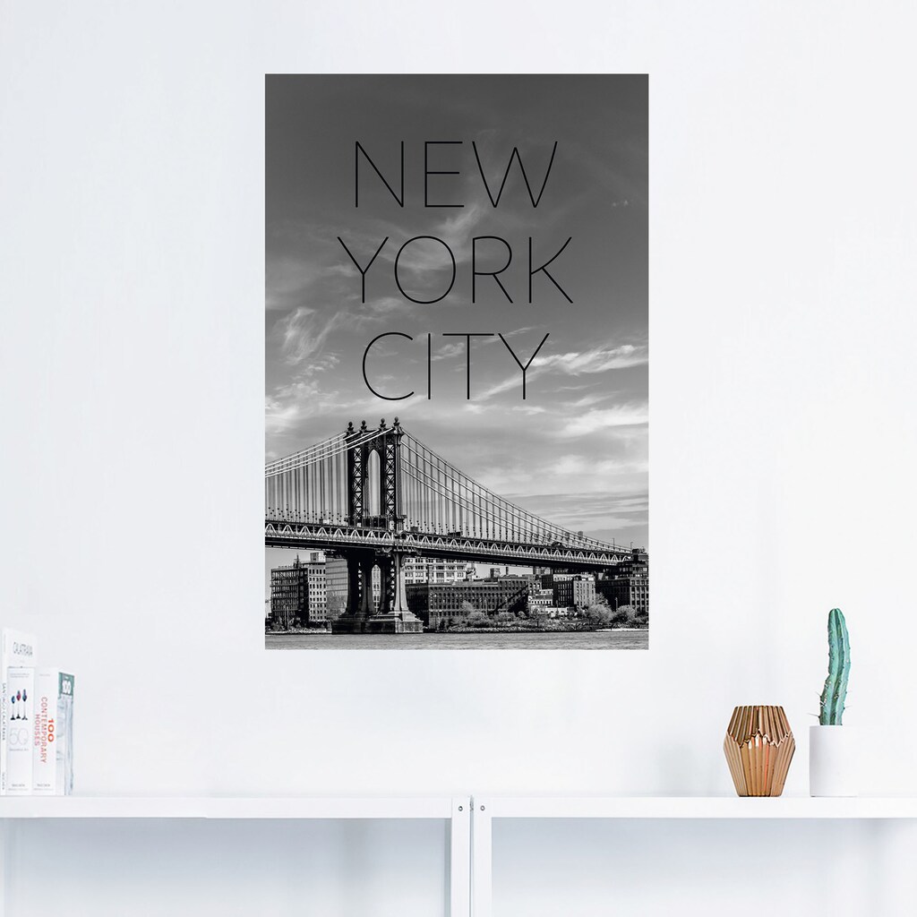 Artland Wandbild »NYC Manhattan Bridge«, New York, (1 St.), in vielen Größen & Produktarten - Alubild / Outdoorbild für den Außenbereich, Leinwandbild, Poster, Wandaufkleber / Wandtattoo auch für Badezimmer geeignet