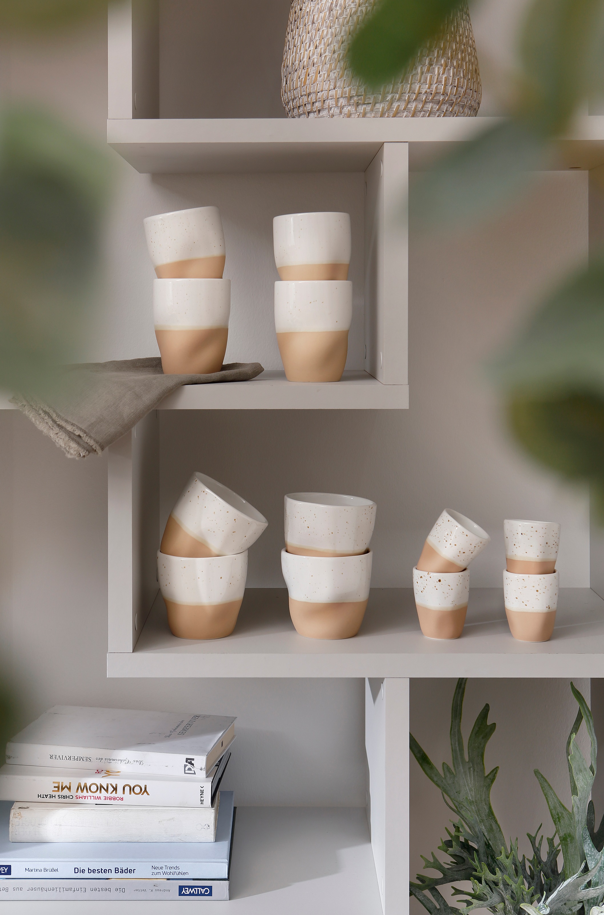 my home Becher »Teebecher, modernes Geschirr-Set Bruddesta, 4er Set« hohe H günstig online kaufen