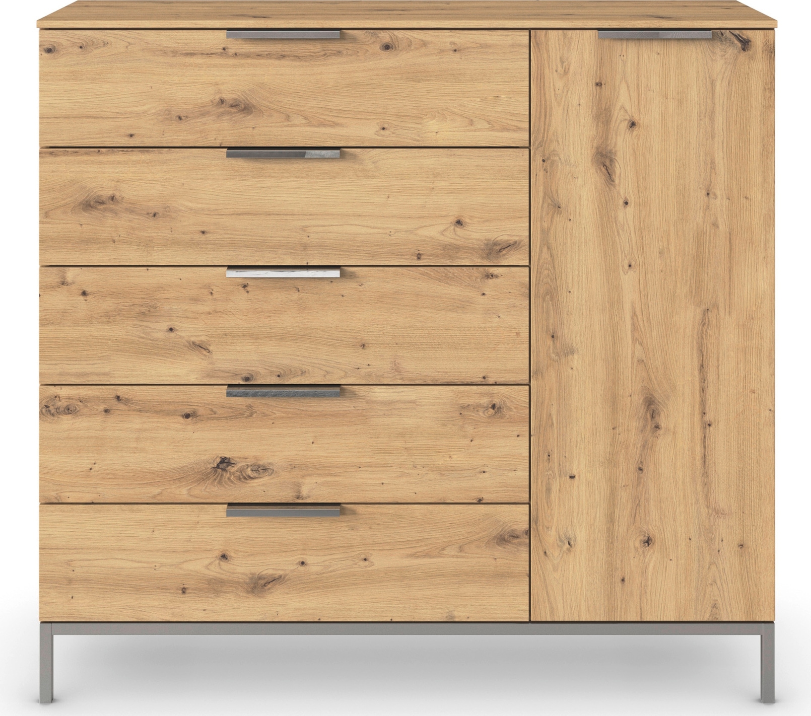 rauch Kombikommode »Kommode Türkommode Sideboard Kombikommode FLIPP«, (Breite 120 cm mit 2 Einlegeböden), 1-türig mit 5 Schubladen und Soft-Close-Funktion