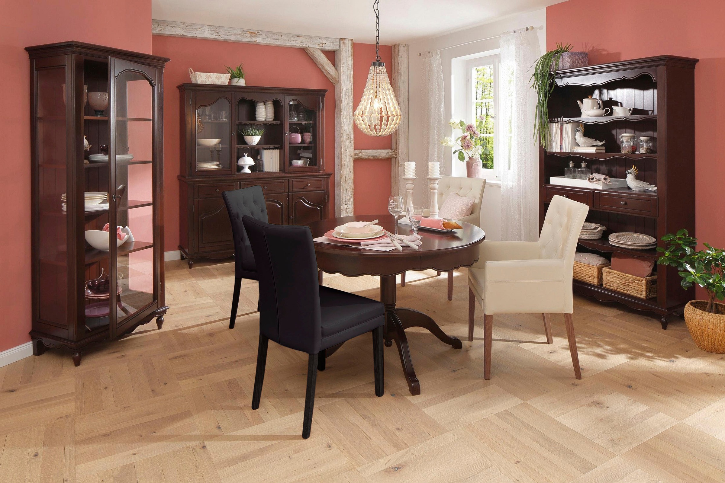 Home affaire 4-Fußstuhl »Colorado«, (Set), 2 St., Kunstleder, Beine aus Buche, wengefarben lackiert, Im 2er, 4er oder 6er-Set