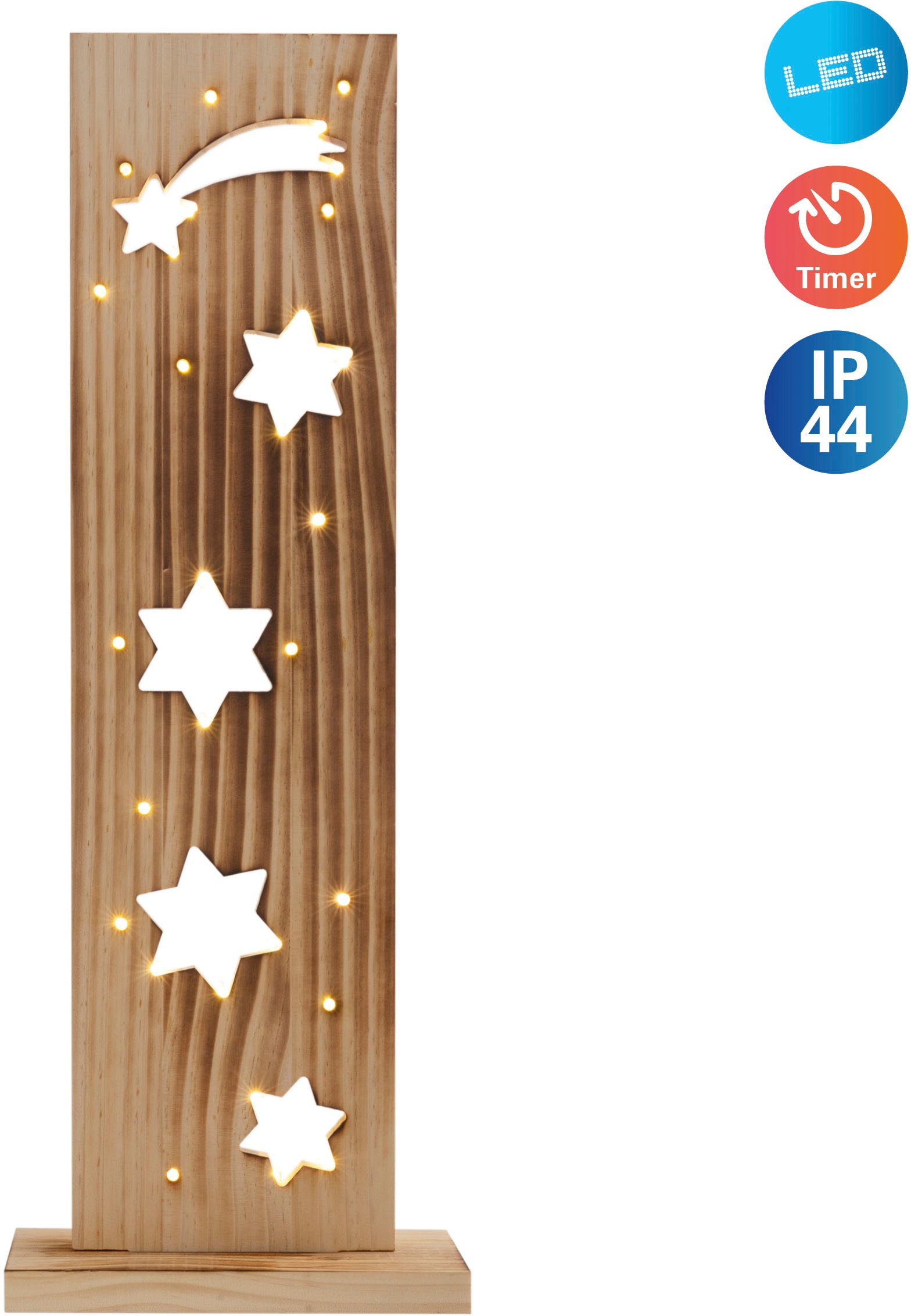 näve LED Dekoobjekt »Sterne, Weihnachtsdeko aus Holz«, Leuchtmittel LED-Boa günstig online kaufen