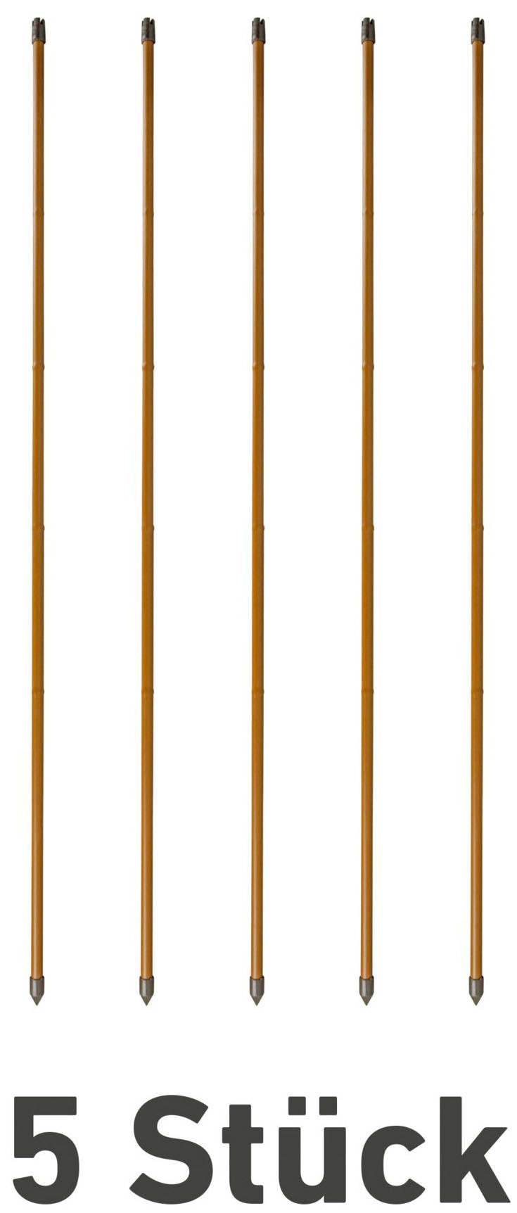Windhager Rankhilfe, (Set, 5 St.), Stahlpflanzstäbe in Bambusoptik, H: 180 cm
