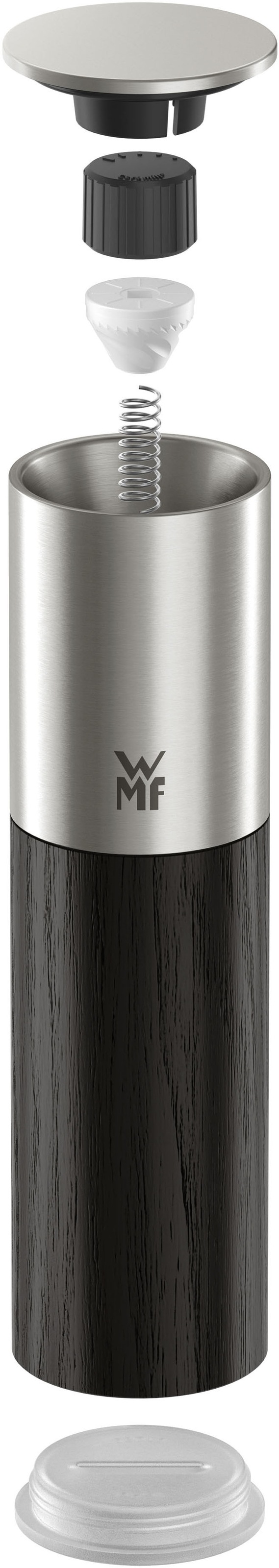WMF Gewürzmühle »Nature Pro Edelstahl« Keramikmahlwerk, einstellbarer Mahlgrad, Aromaschutzdeckel, Holz