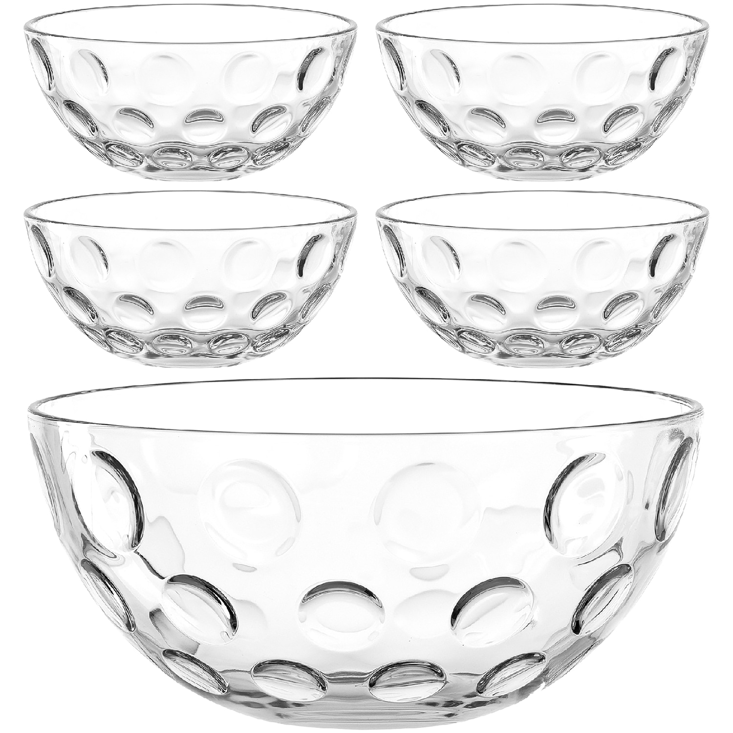 Schale »Schalen-Set CUCINA OPTIC, 5er Set, 4x Ø 10 cm & 1x Ø 21,5 cm«, 5 tlg., aus...