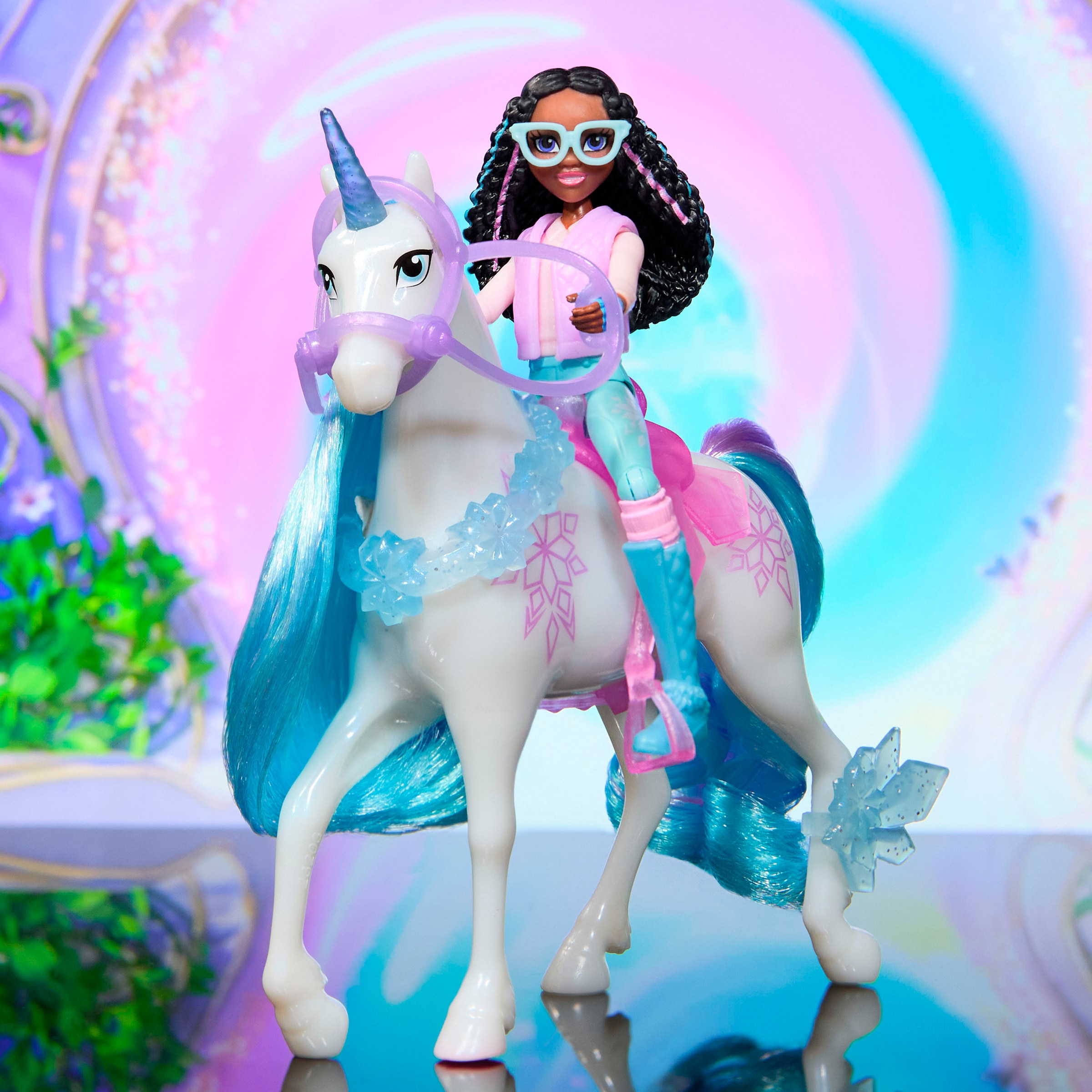 Spin Master Anziehpuppe »Unicorn Academy - Layla & Einhorn Glacier«, mit echter Mähne