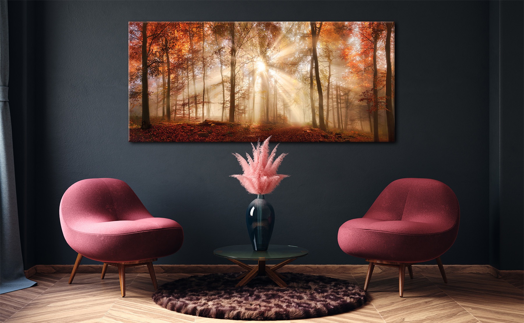 Bönninghoff Bild »HERBSTWALD XXL 90x200 cm – Leinwandbild Keilrahmen Deko modern«