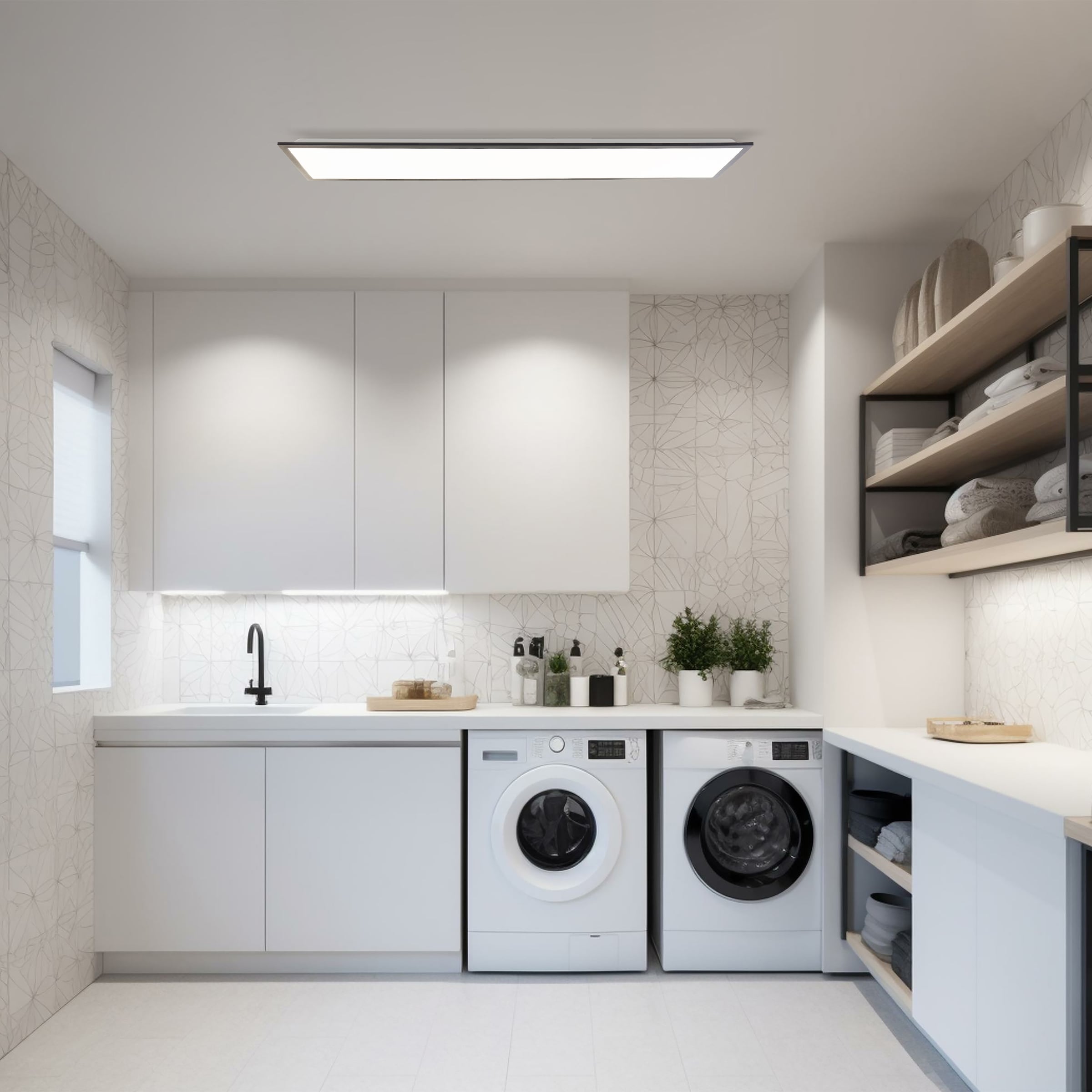 Brilliant LED Deckenleuchte »Briston«, LED Deckenaufbau-Paneel, 120x30 cm, 4600 lm, 4000 K, Aluminium