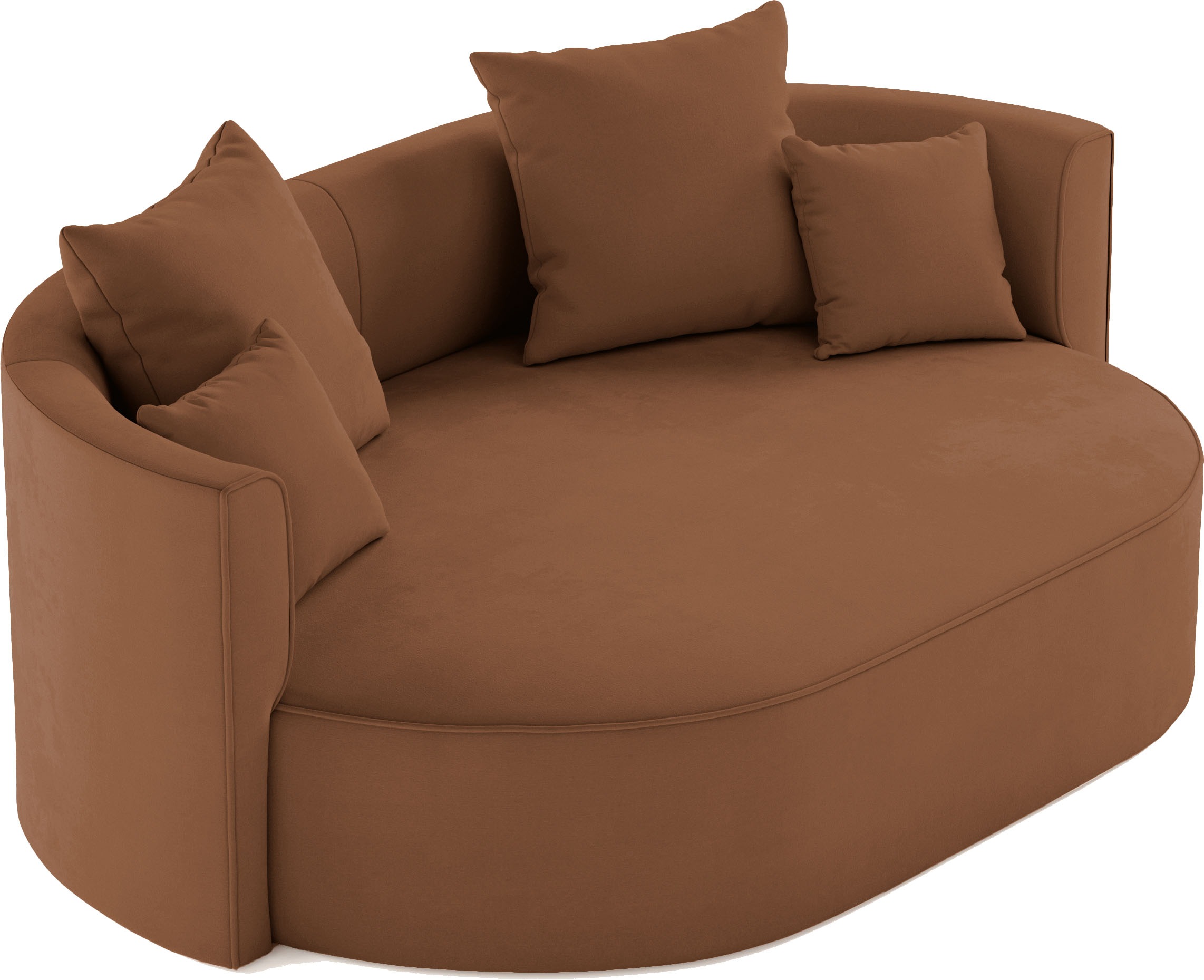 LeGer Home by Lena Gercke 2,5-Sitzer »ISALIE, rundes Loungesofa, mit Kissen, perfekt gepolstert«, moderne Stoffe, mit 4 Zierkissen, extra große Sitzfläche